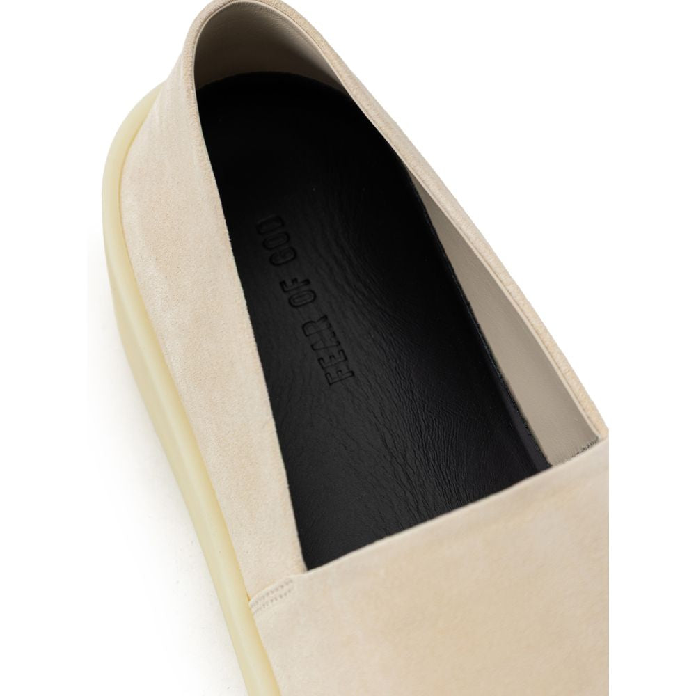 Beige Leather Slip-On Loafer