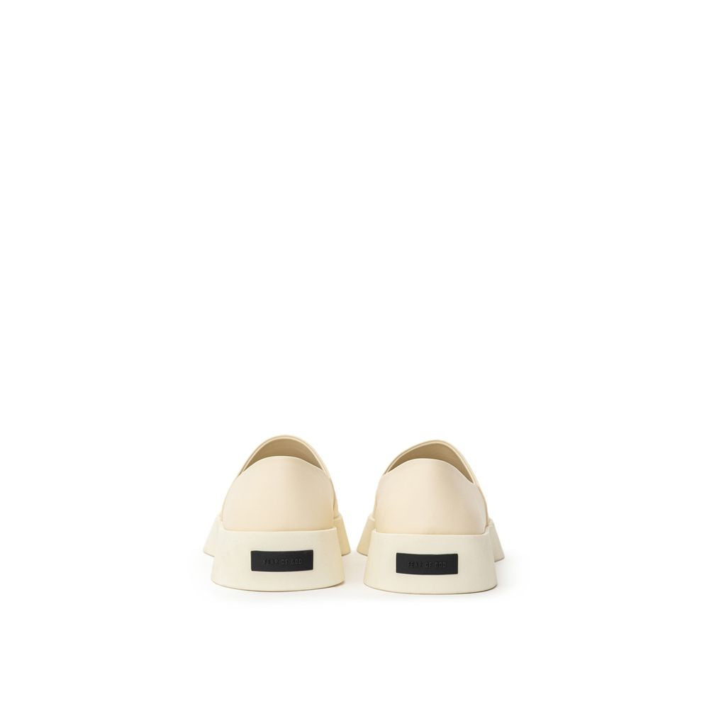 Beige Leather Slip-On Loafer