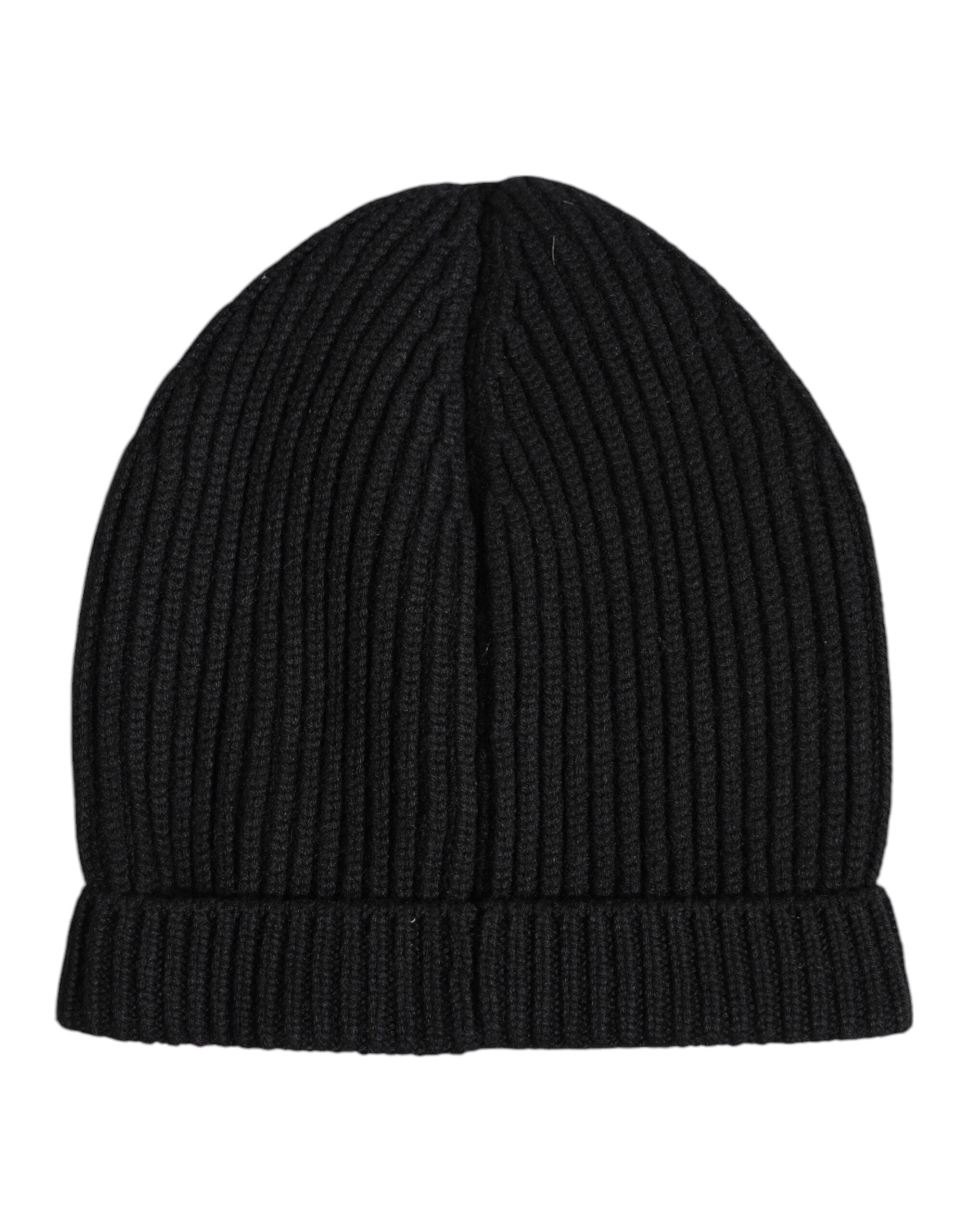 Black Cashmere Knitted Winter Beanie Hat