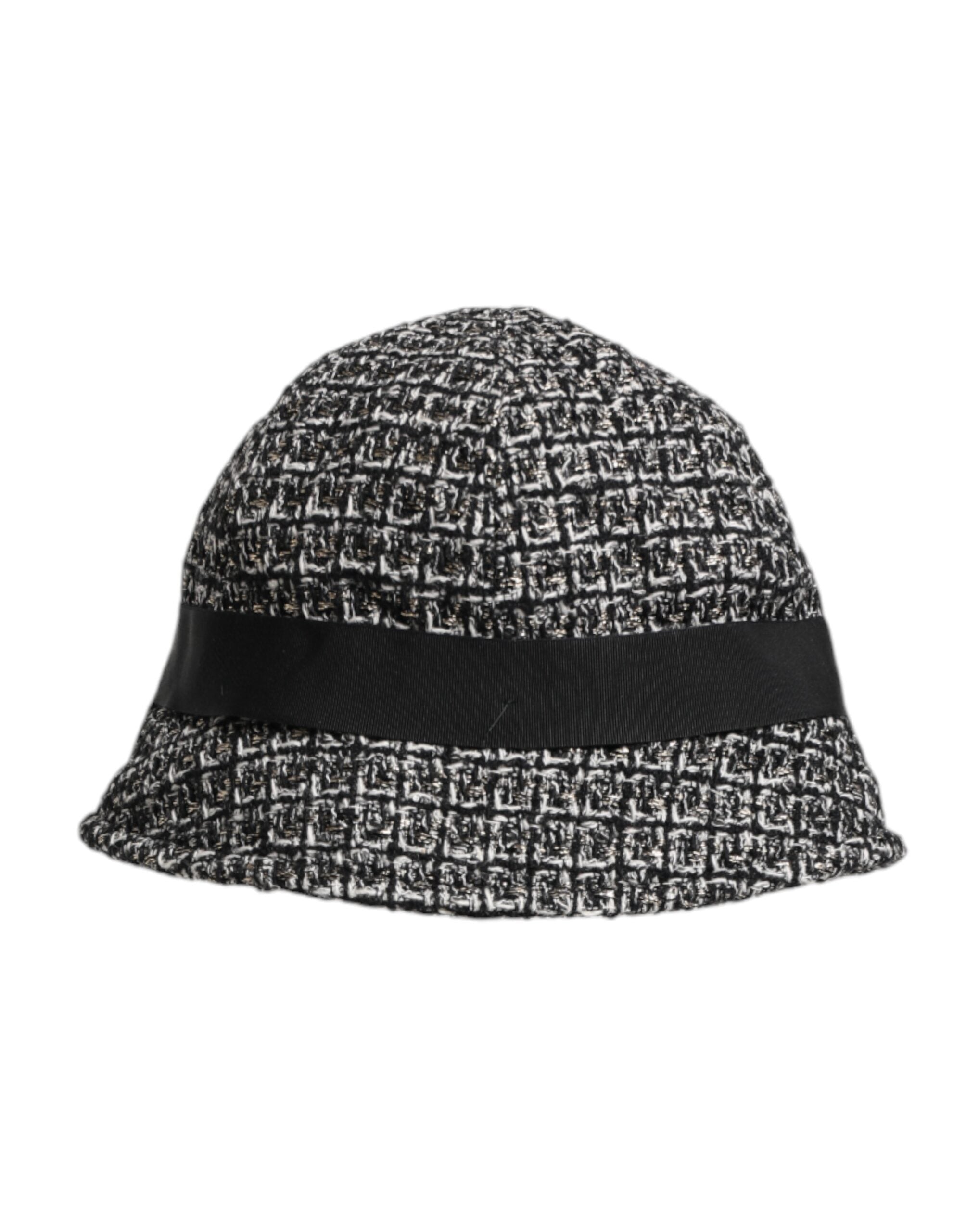 Black Cotton Blend Bucket Hat