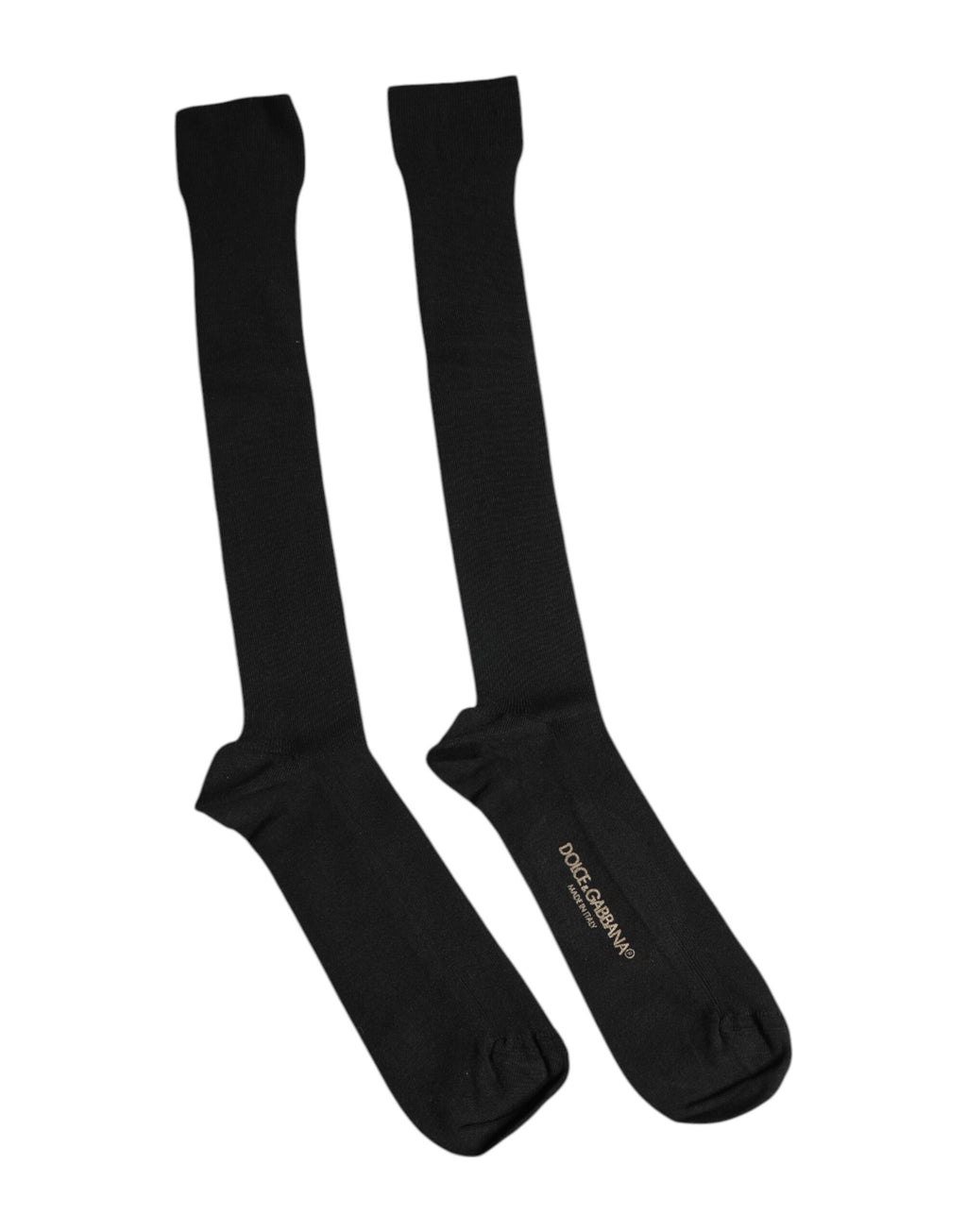 Dolce & Gabbana Black Viscose Logo Over The Calf Socks