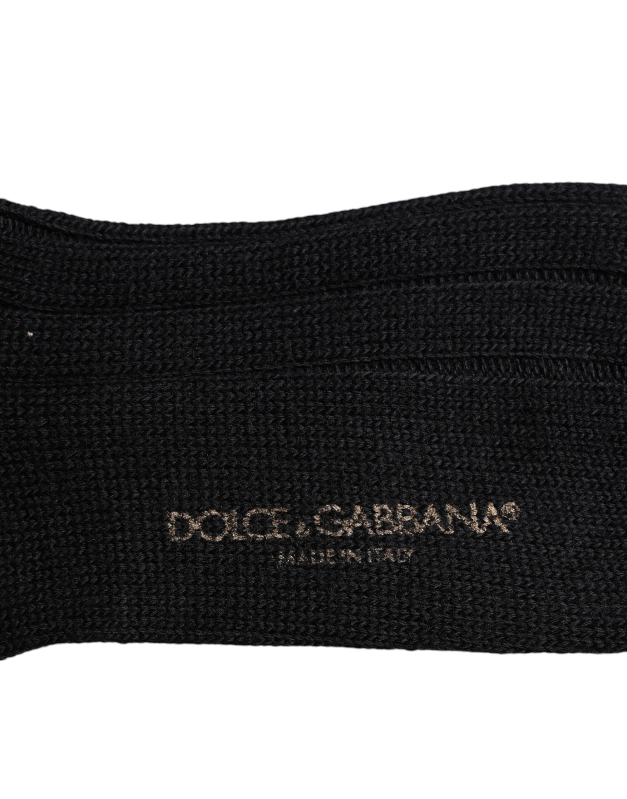 Dolce & Gabbana Black DG Logo Print Over The Calf Socks