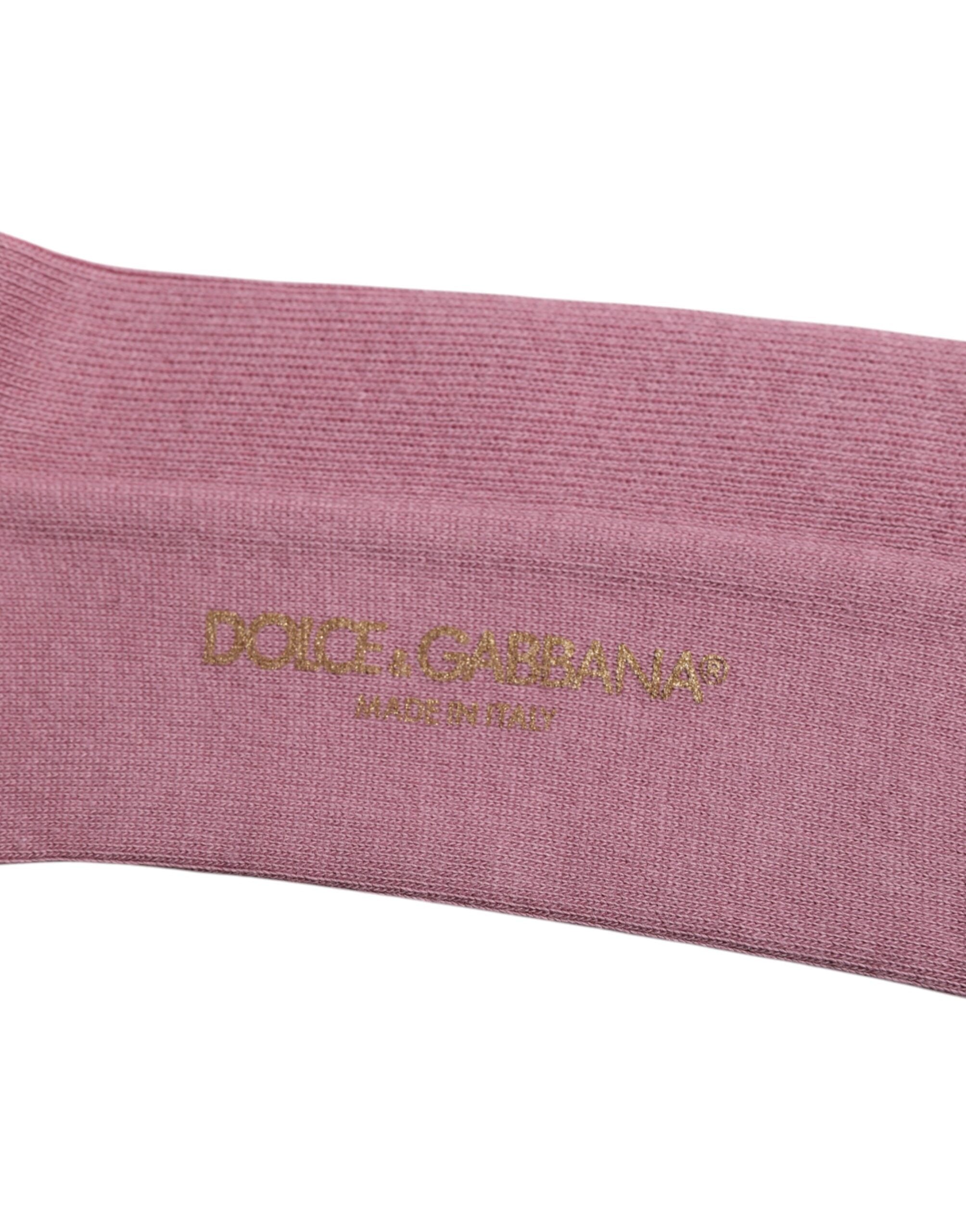 Rose Pink Cotton Over The Calf Socks