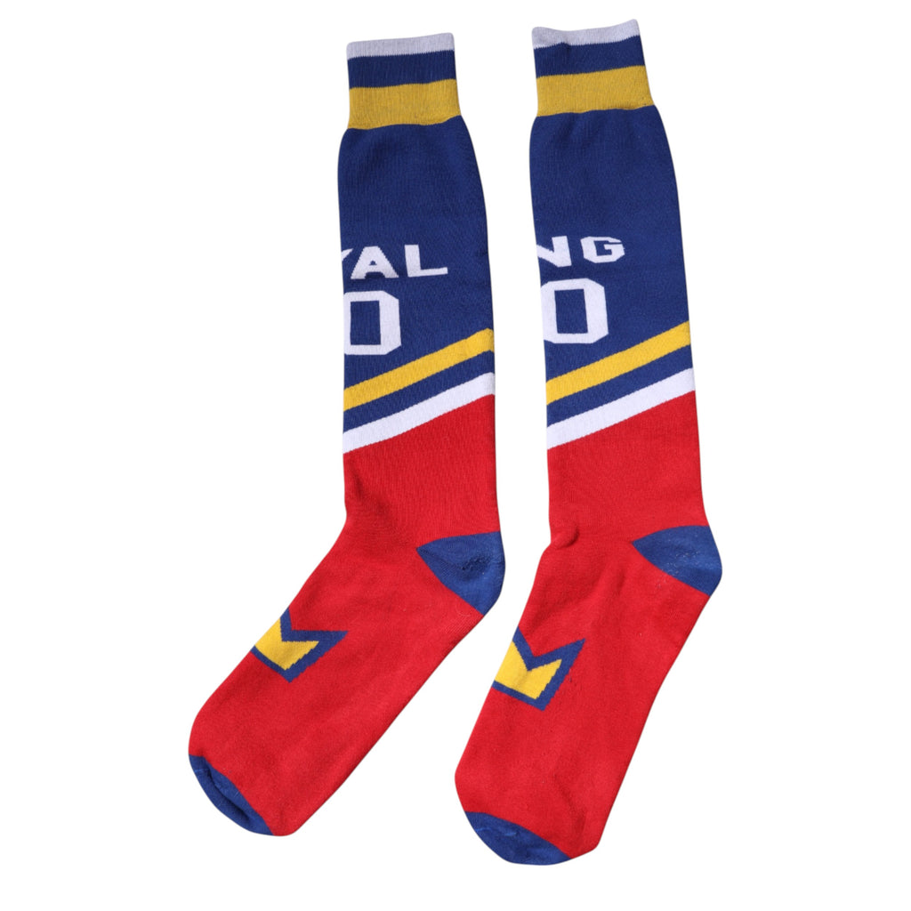 Multicolor Printed Cotton Over Calf Socks