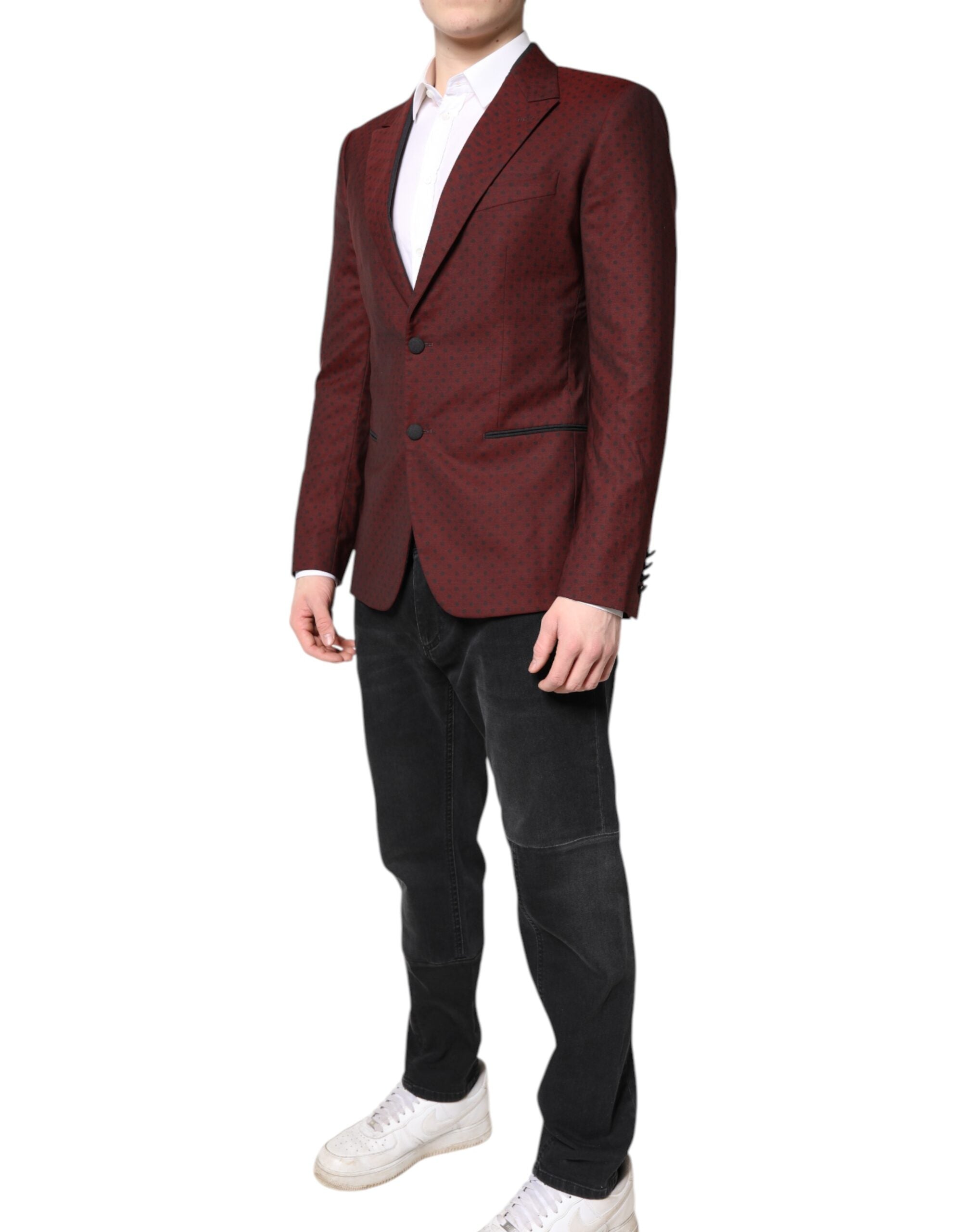 Maroon Wool Slim Fit Men Coat Jacket Blazer