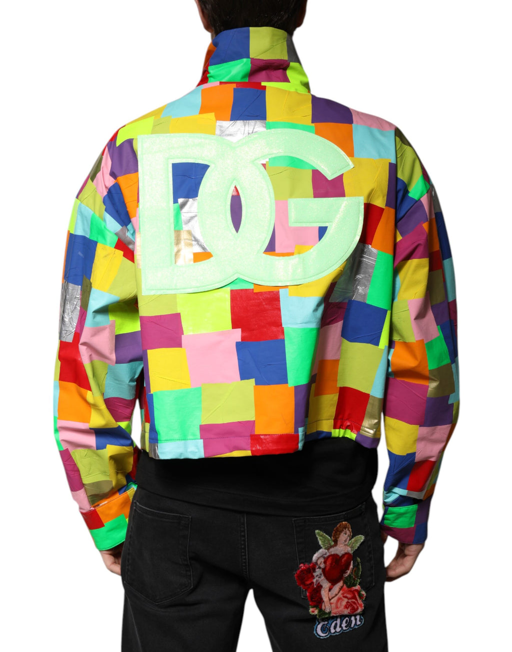 Multicolor Cotton Full Zip Men Biker Jacket