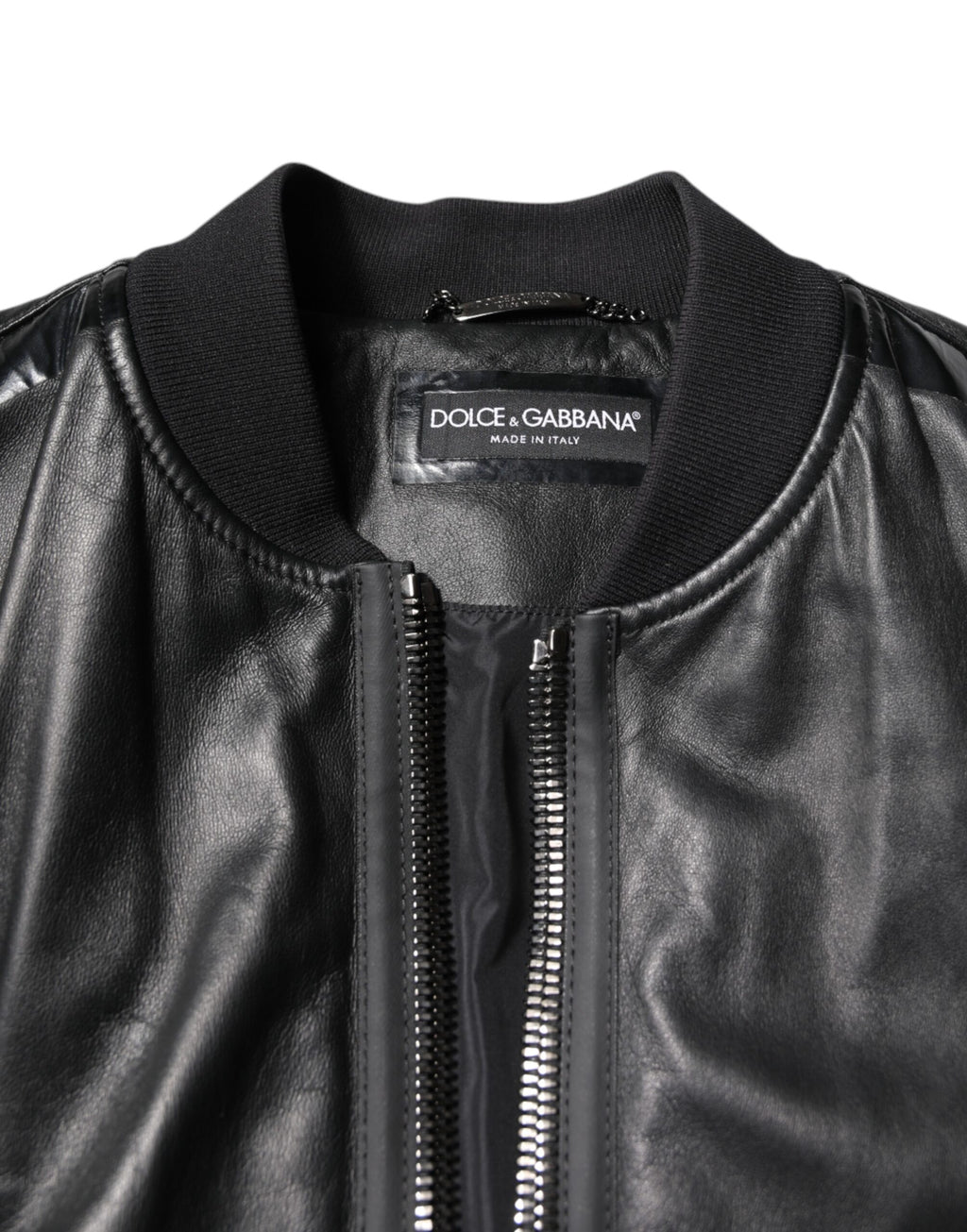 Black Lambskin Leather Biker Full Zip Jacket