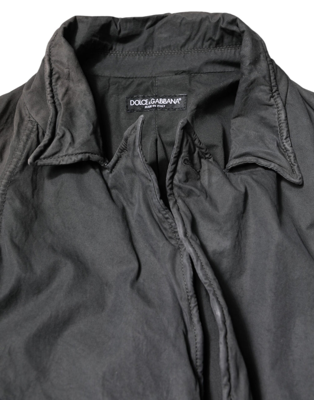 Black Solid Cotton Collared Coat Jacket