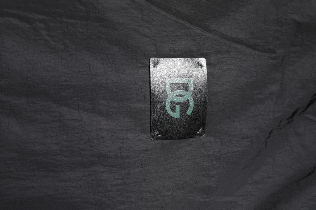 Black Nylon Logo Full Zip Bomber Jacket