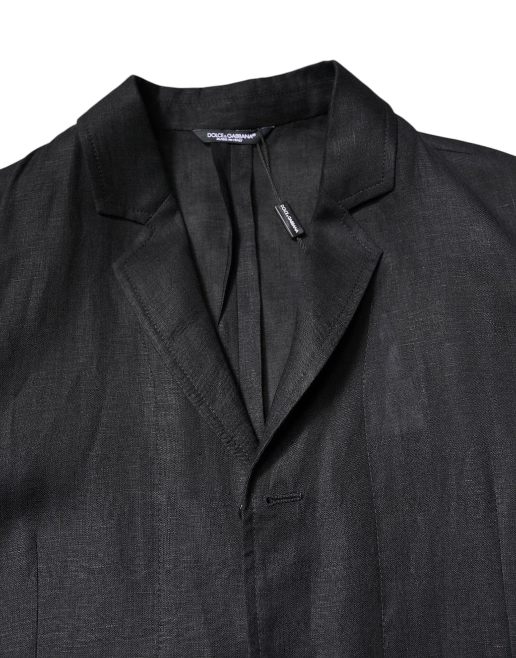 Black Linen Single Breasted Men Coat Blazer