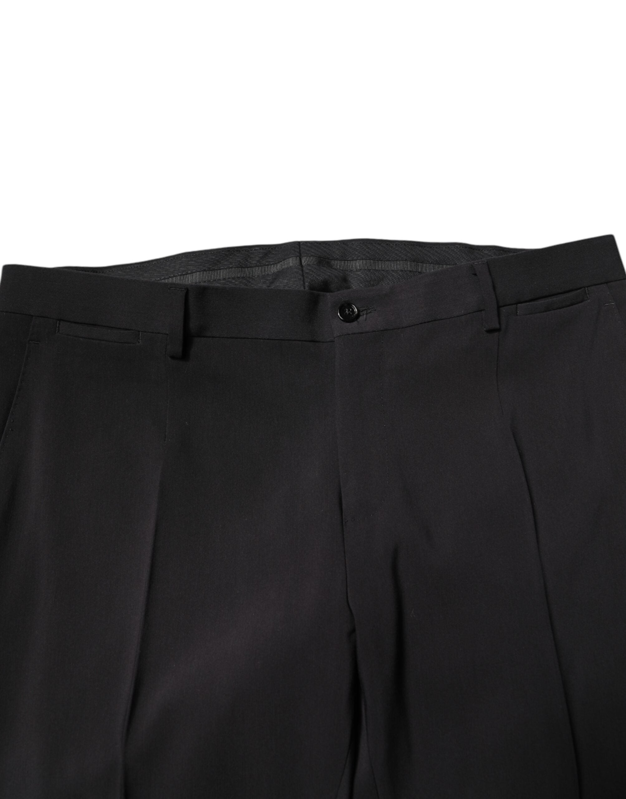 Black Cotton Single Breasted 2 Piece Suit