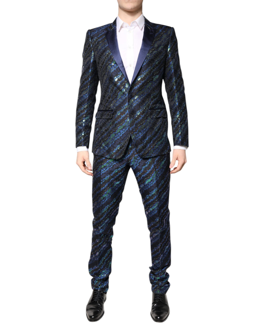Multicolor Polyester Jacquard 2 Piece Suit