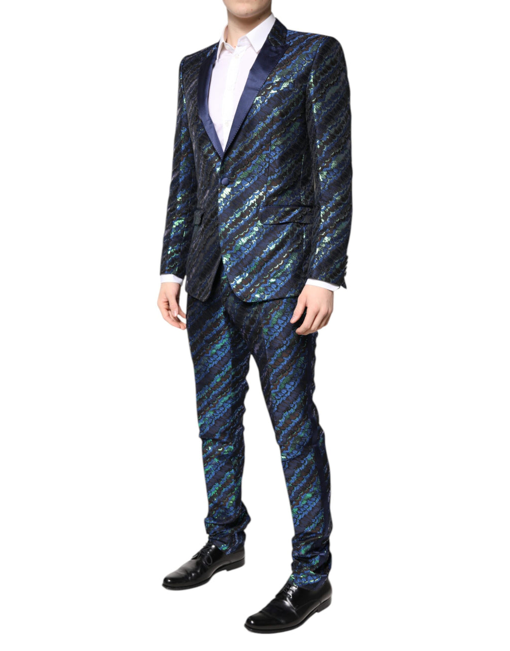 Multicolor Polyester Jacquard 2 Piece Suit