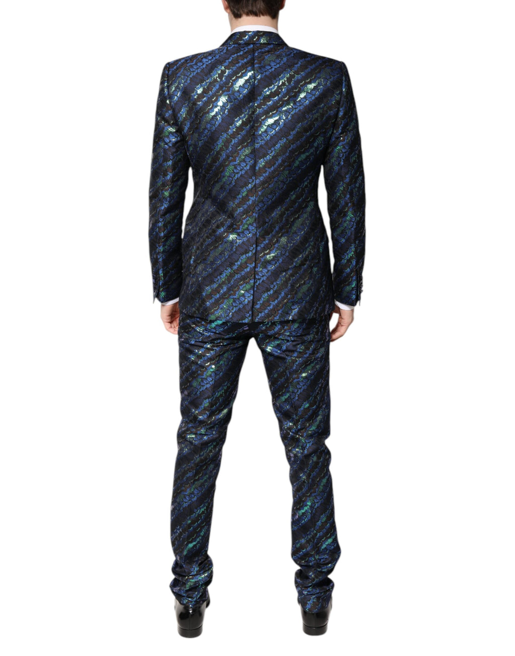 Multicolor Polyester Jacquard 2 Piece Suit