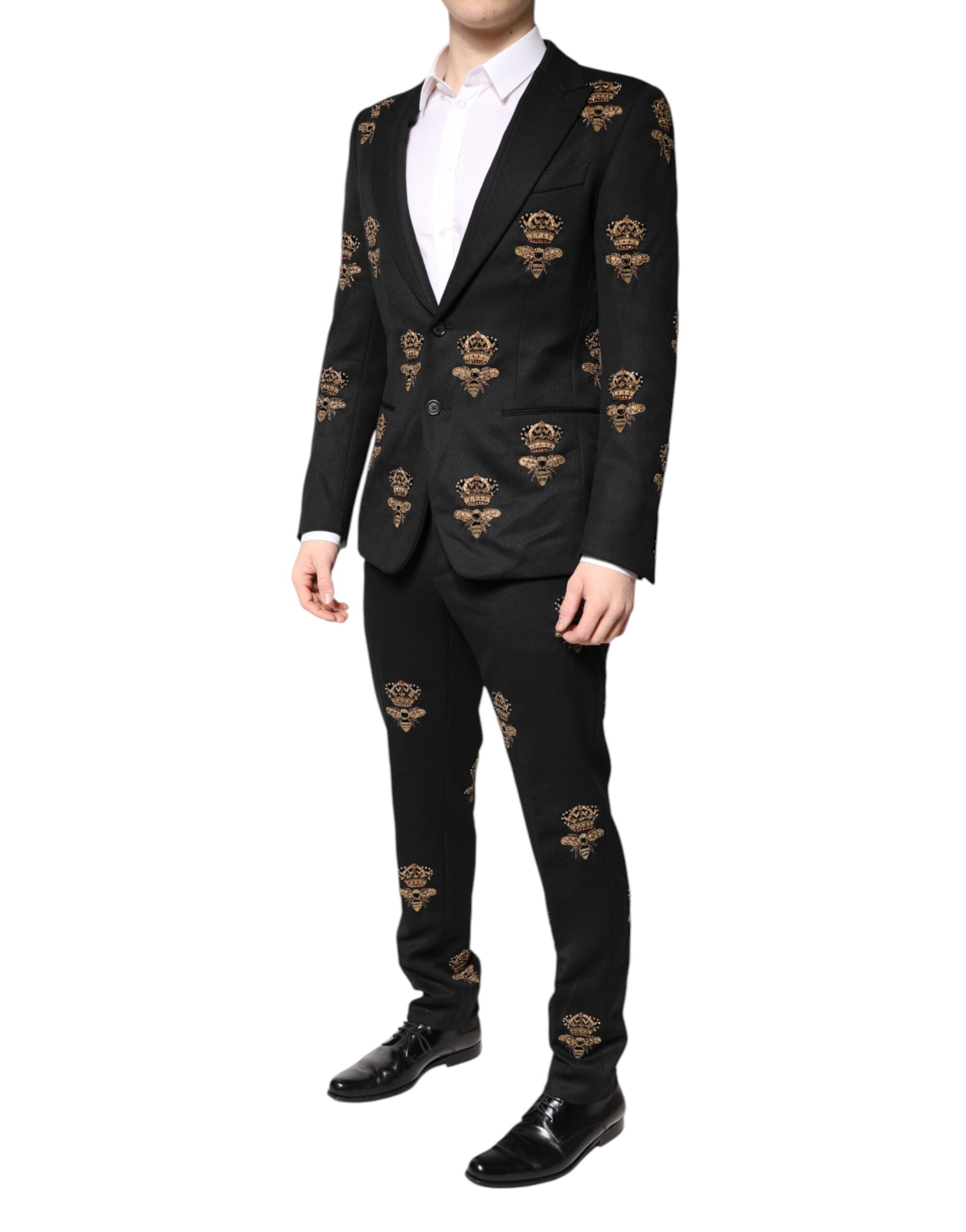 Black Bee Crown Embroidery 2 Piece Suit