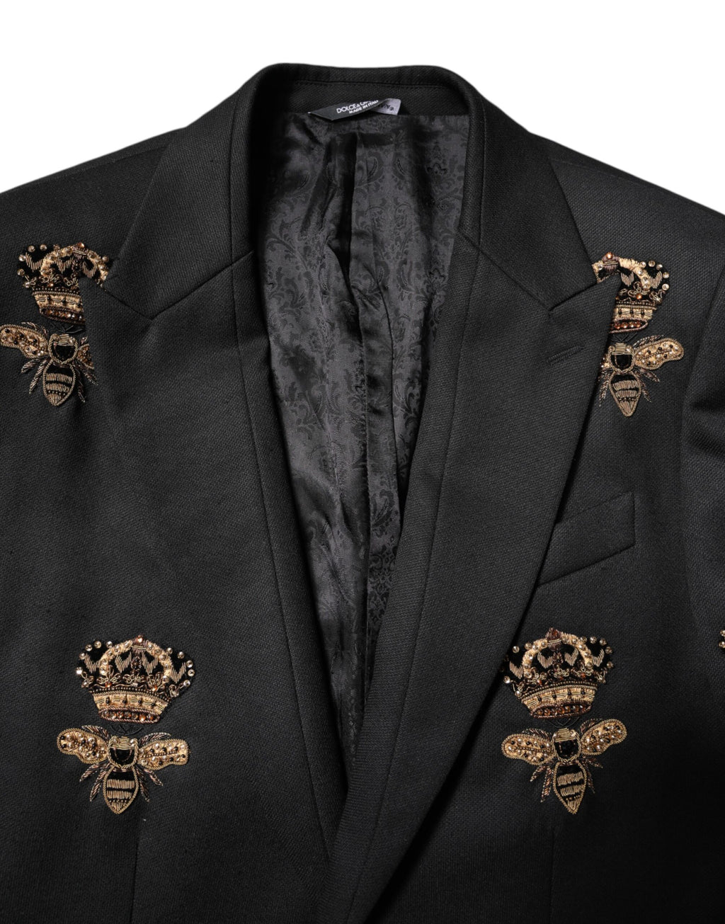Black Bee Crown Embroidery 2 Piece Suit