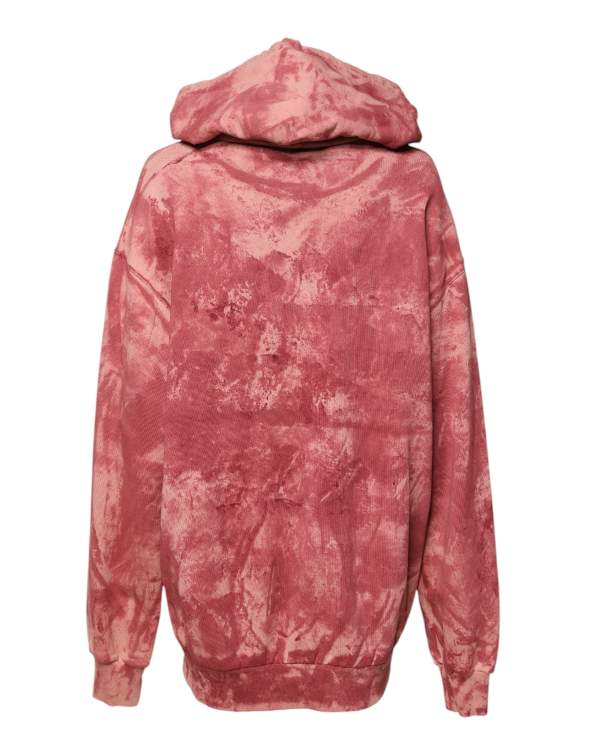 Pink Wash DG MILANO Hooded Pullover Sweater