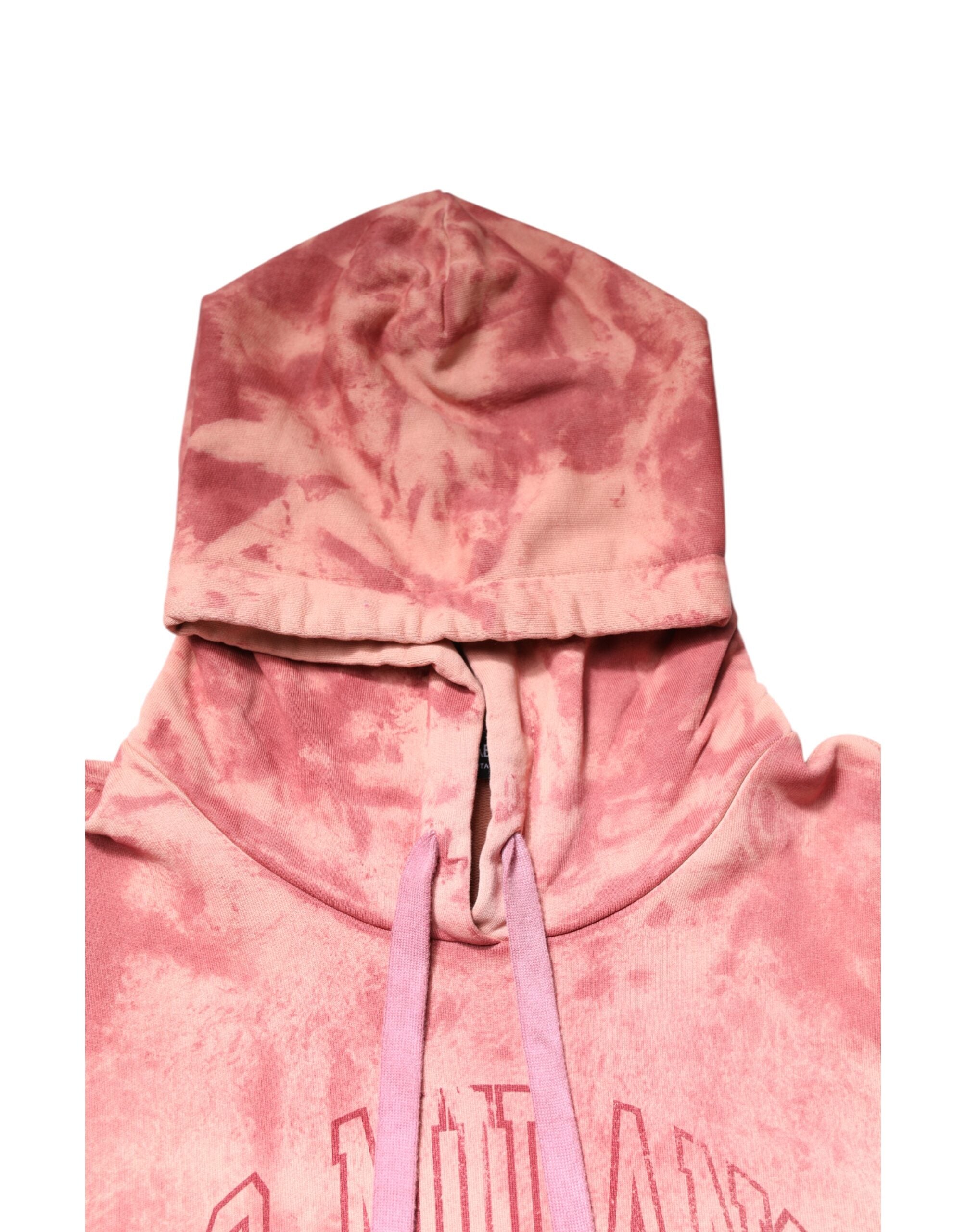 Pink Wash DG MILANO Hooded Pullover Sweater