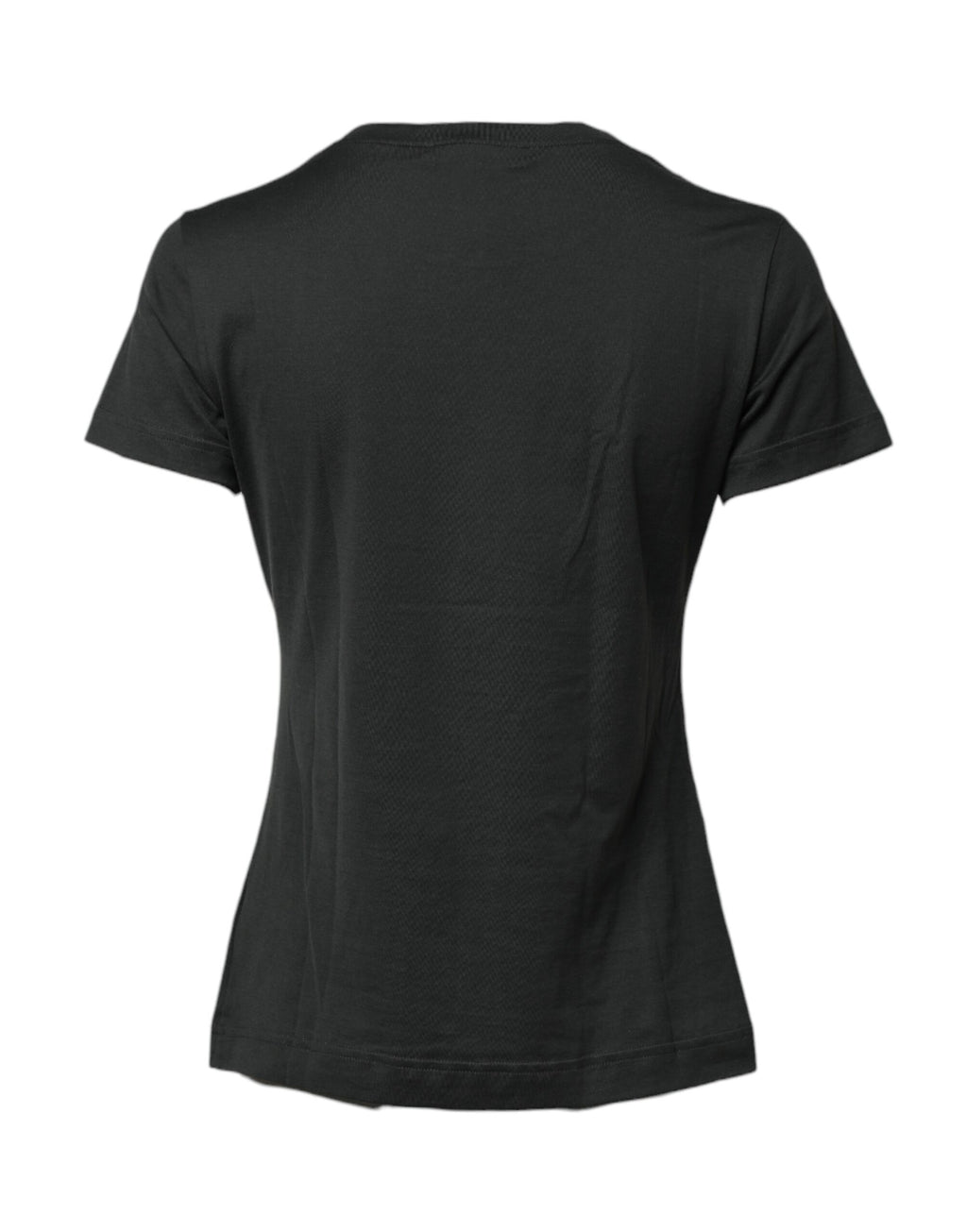 Black Cotton Round Neck Short Sleeve T-shirt