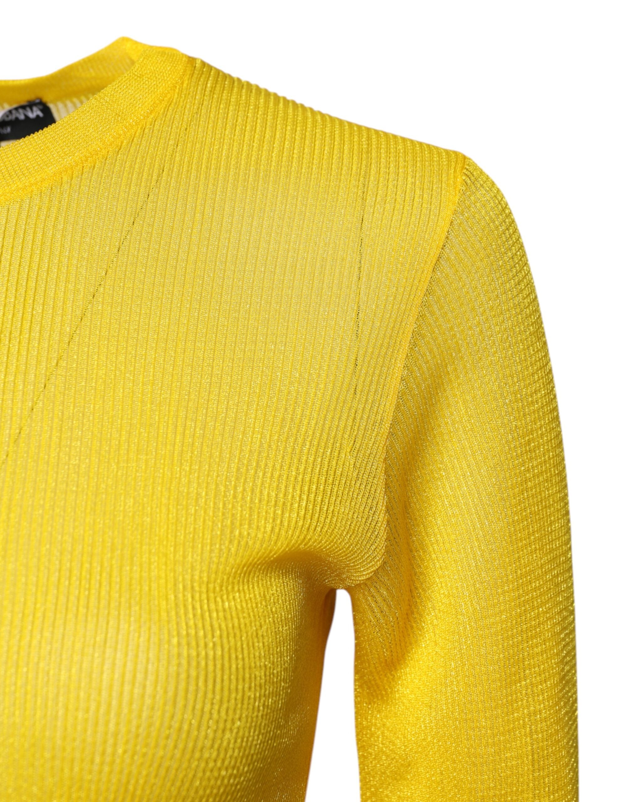 Dolce & Gabbana Yellow Polyester Women Pullover Top Sweater