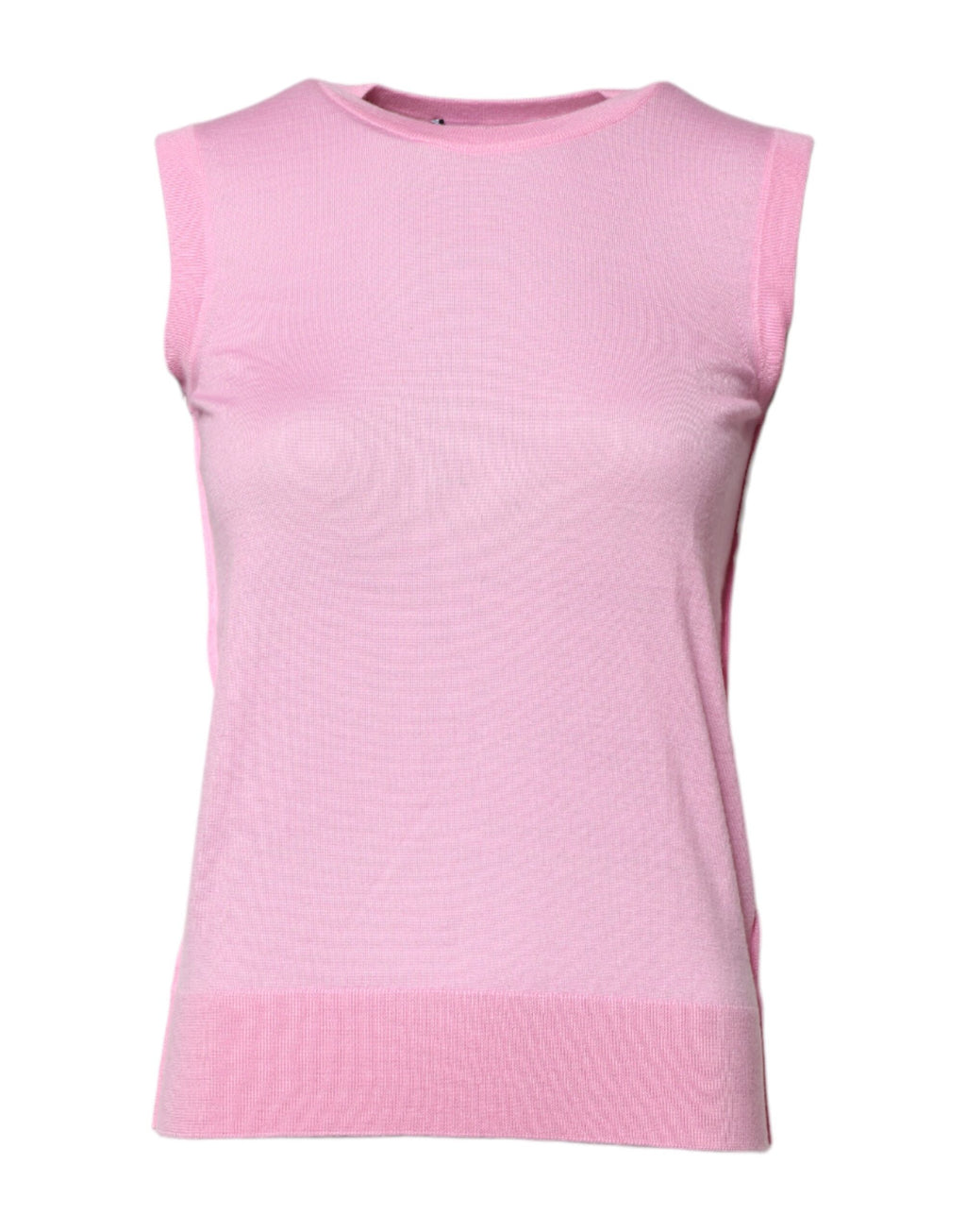 Dolce & Gabbana Pink Cashmere Round Neck Sleeveless Tank Top