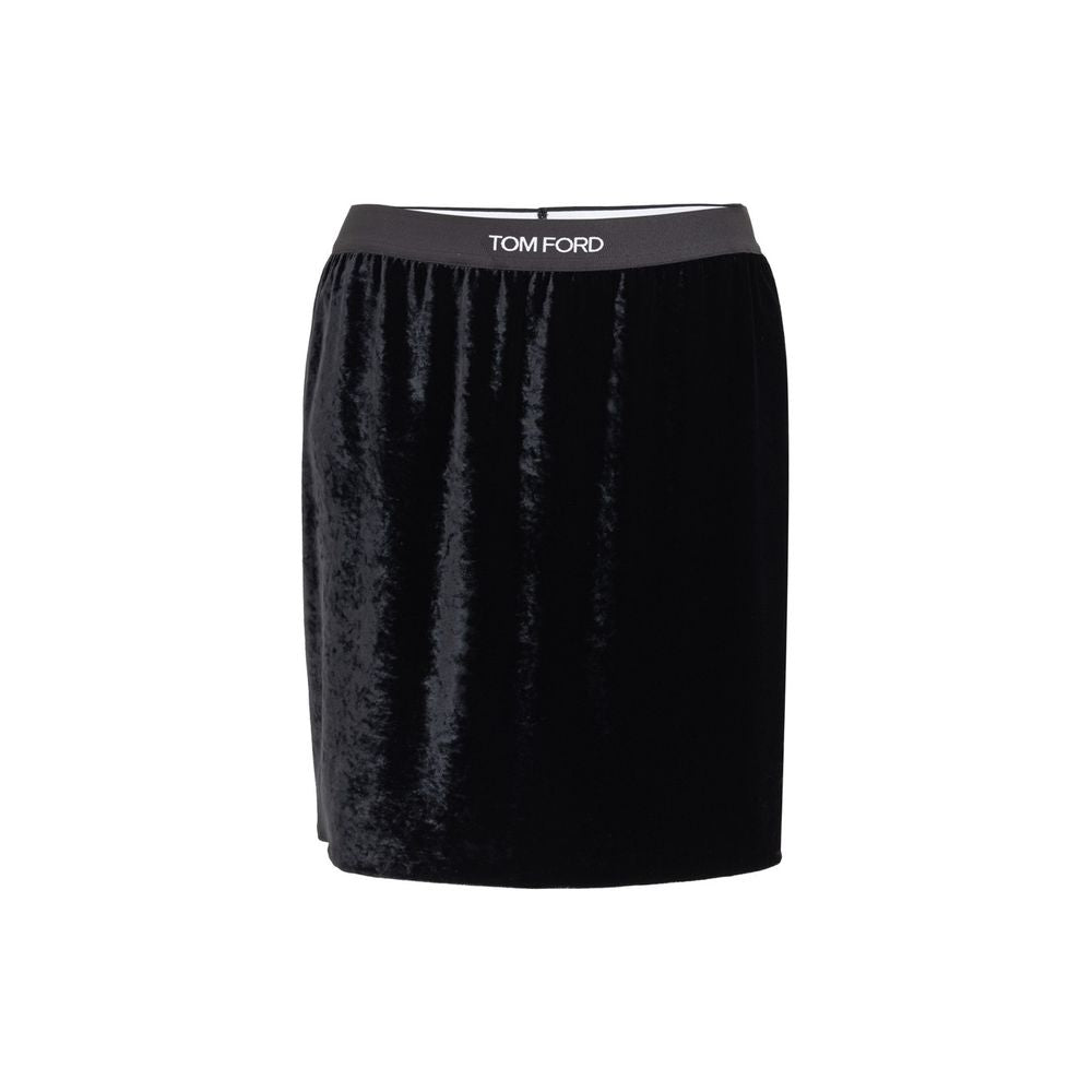 Black Viscose Mini Skirt