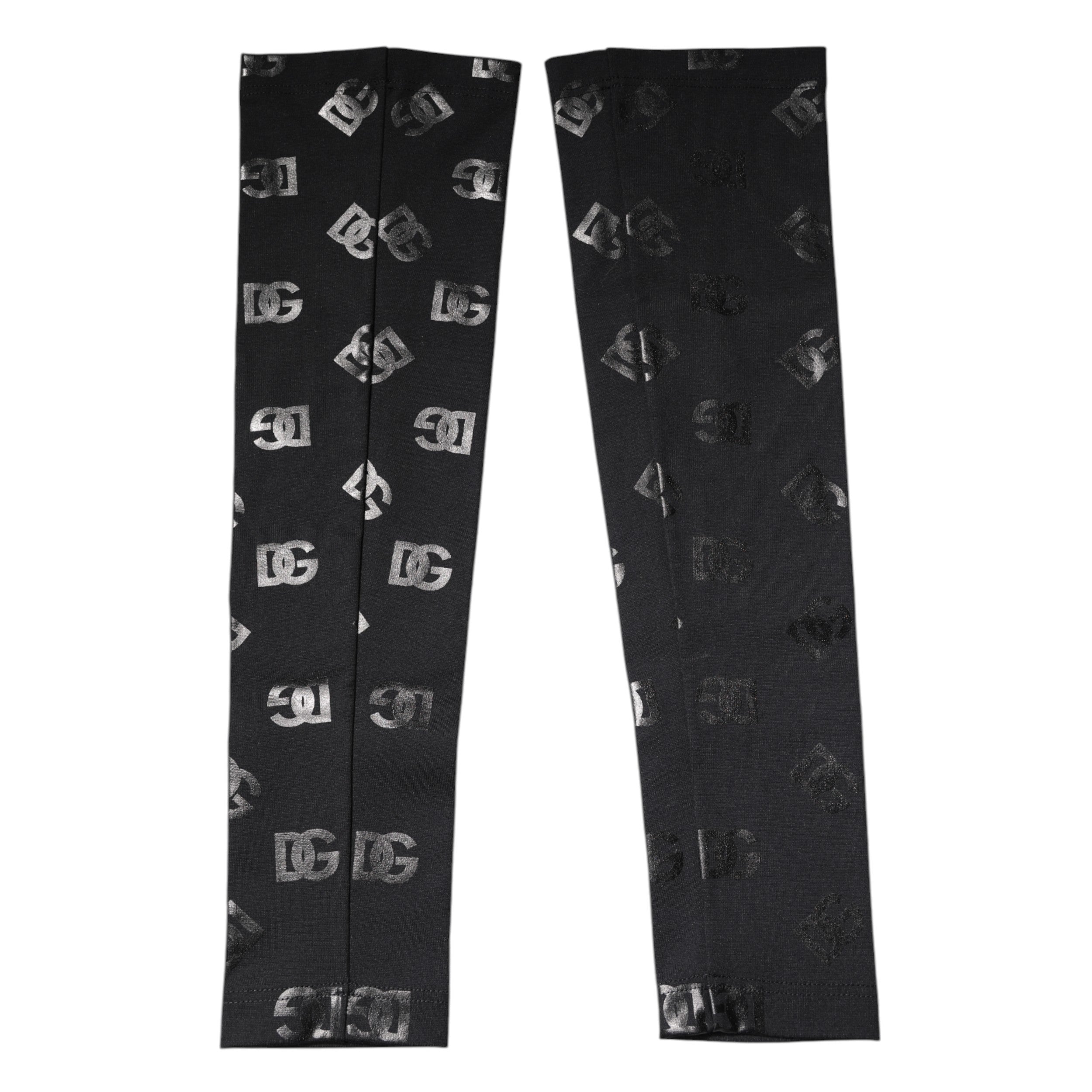 Black DG Logo Monogram Wool Stretch Arm Sleeves