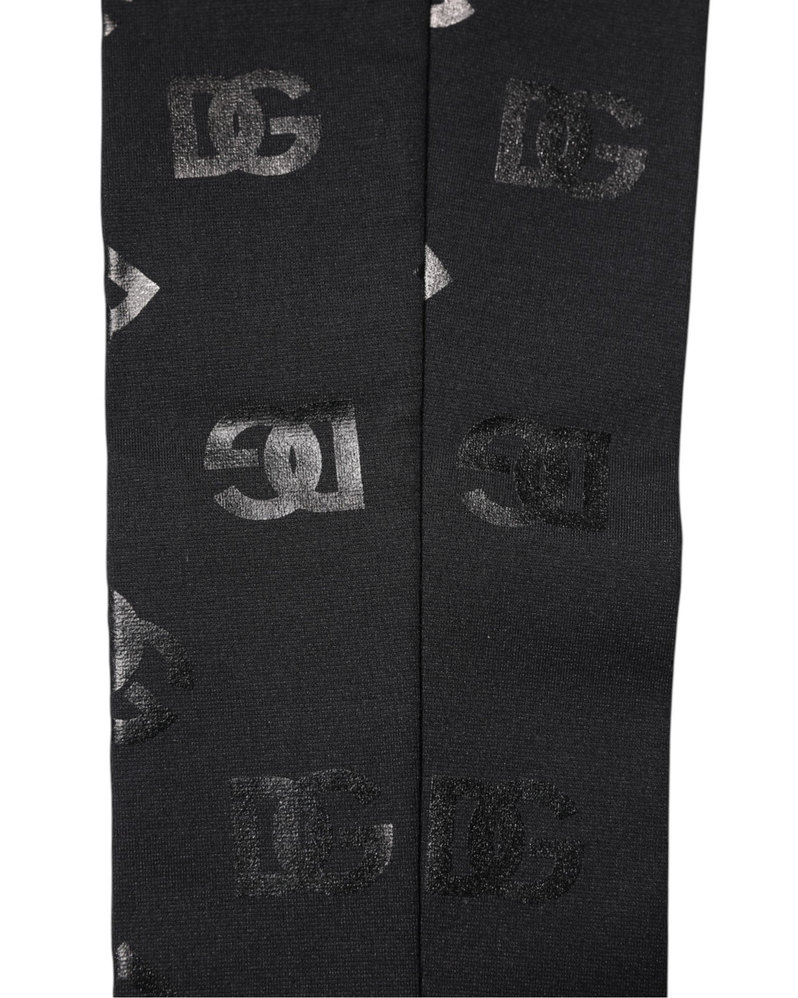Black DG Logo Monogram Wool Stretch Arm Sleeves