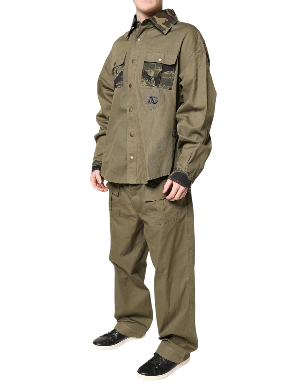 Brown Cotton Stretch Shirt Pants Casual Set