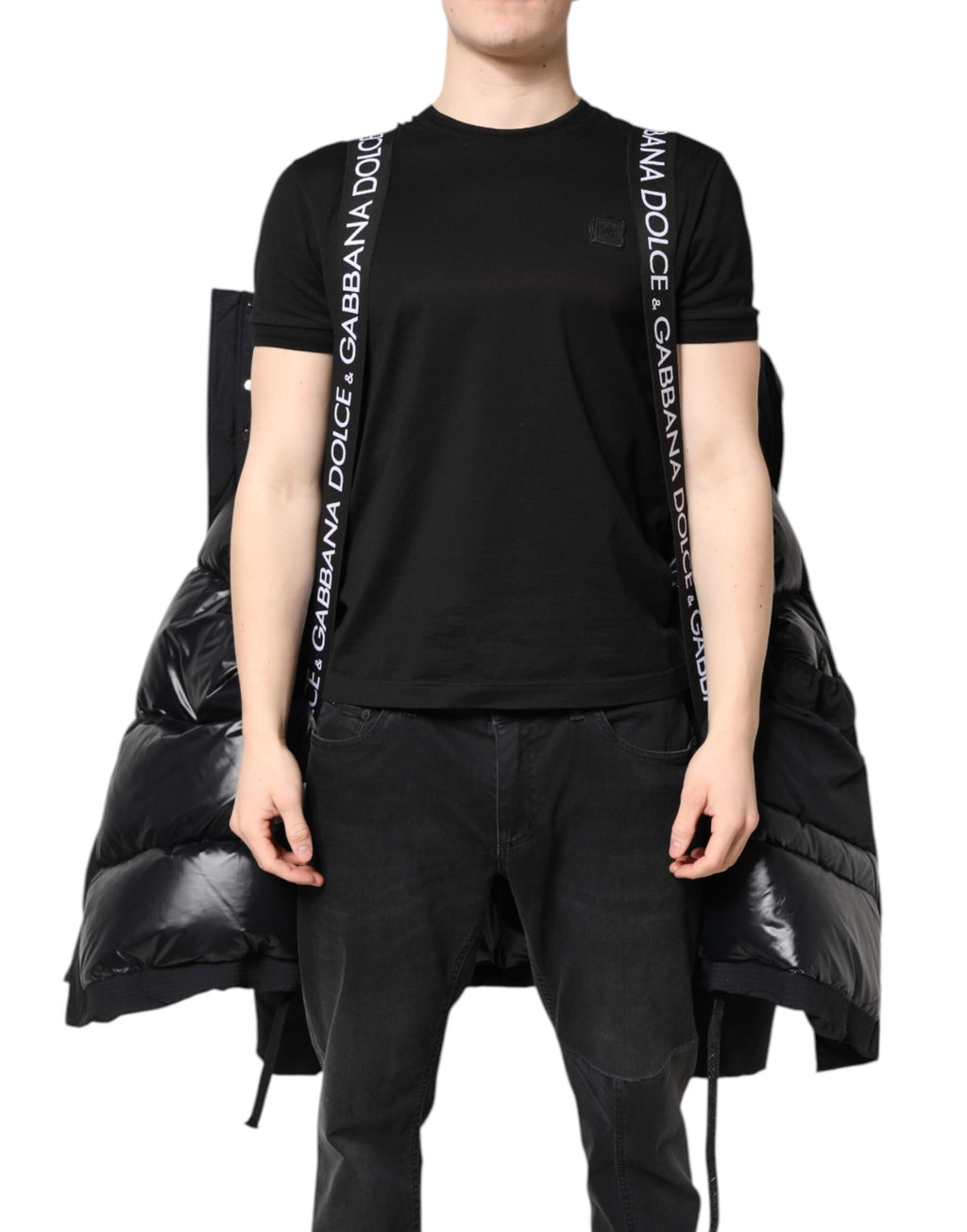 Black Nylon Full Zip Hooded Parka Jacket