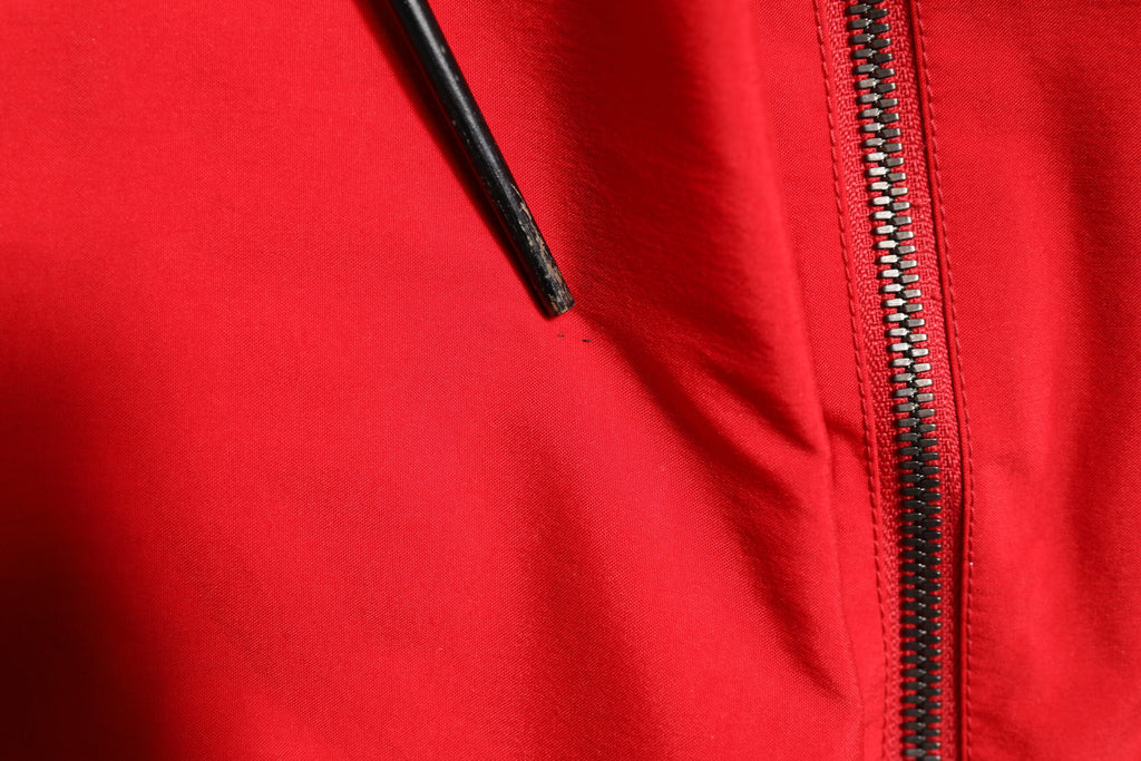 Red White Nylon Full Zip Windbreaker Jacket