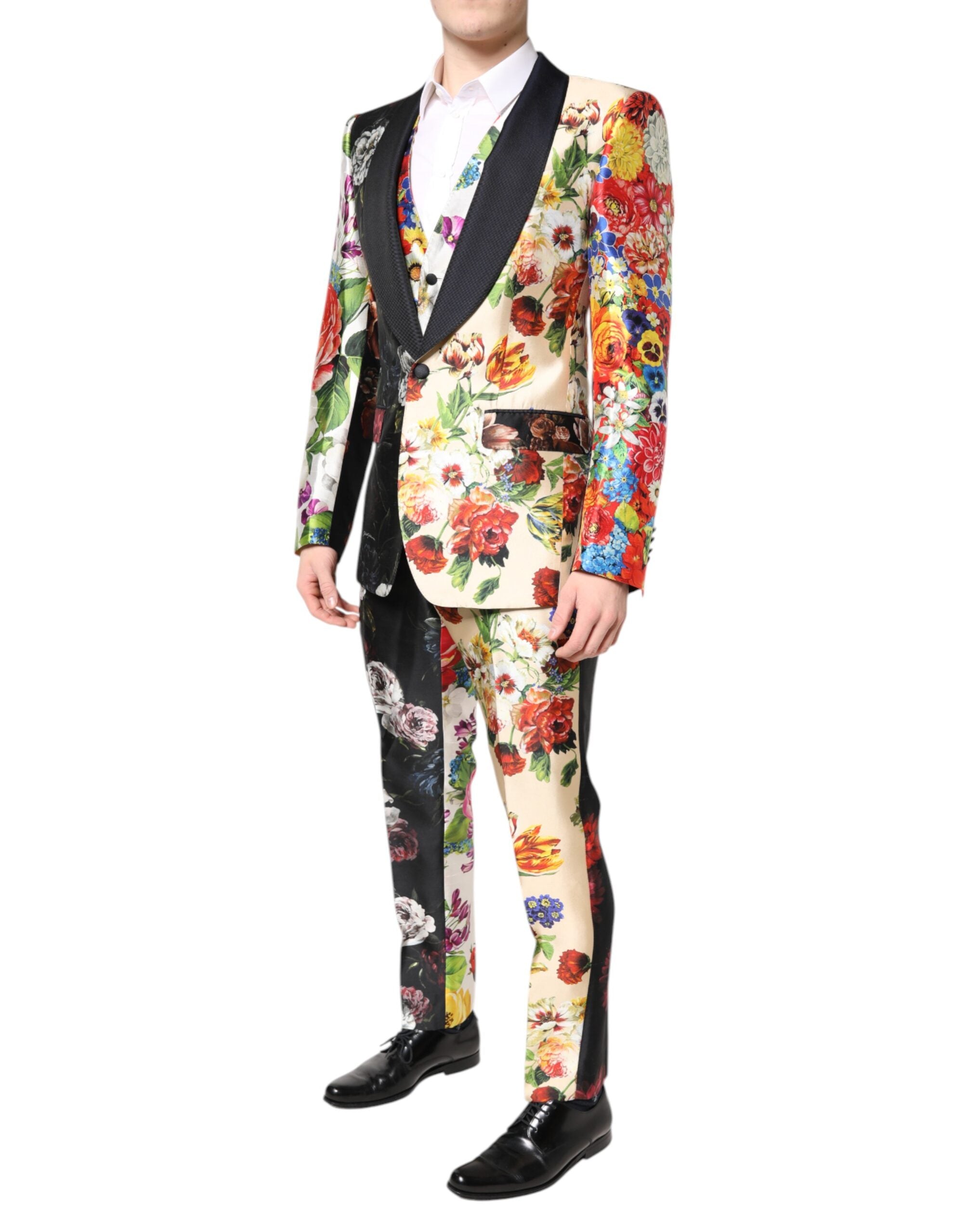 Multicolor Floral SICILIA Silk 3 Piece Suit