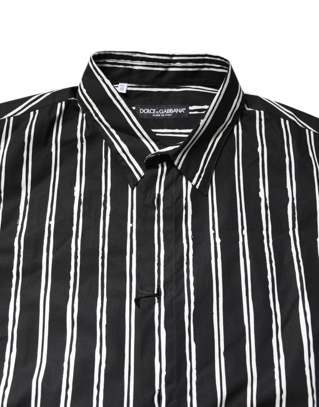 Black White Striped Cotton Dress Shirt