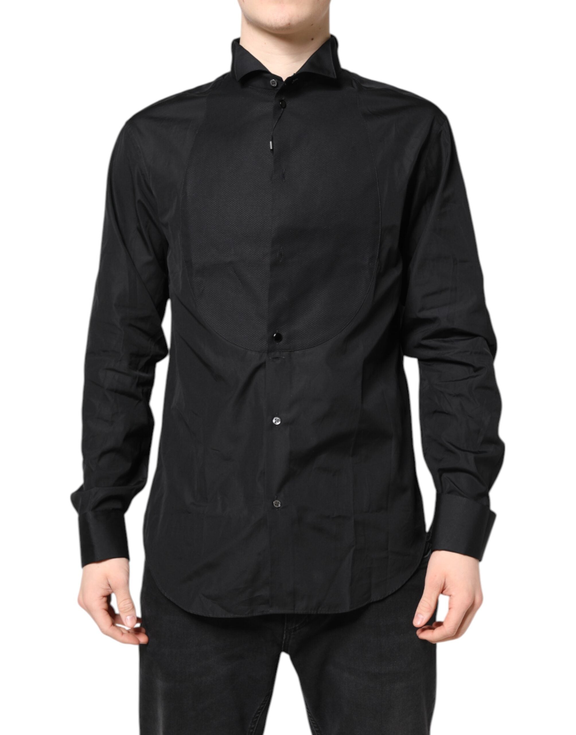 Black Cotton Long Sleeves Formal Dress Shirt