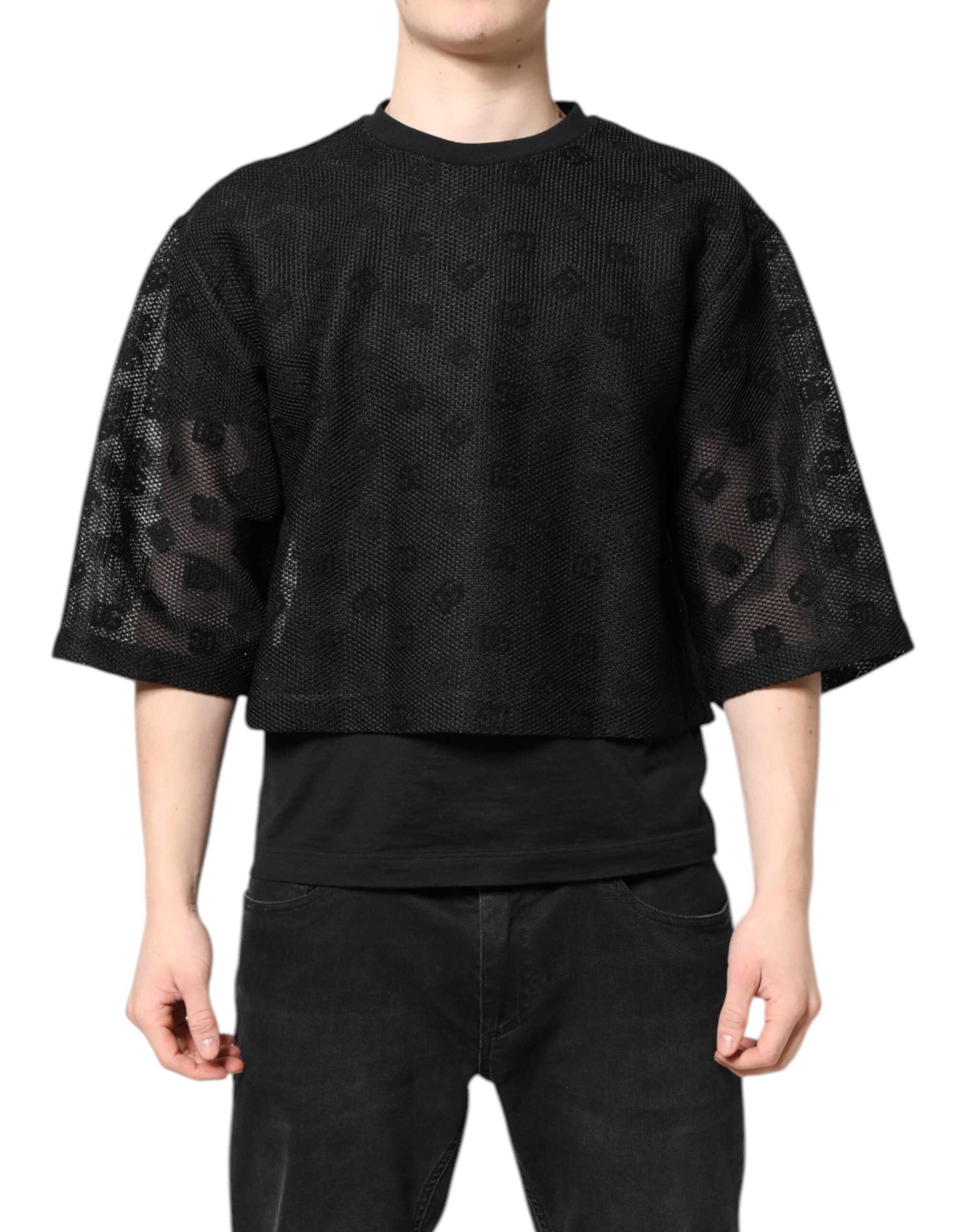 Black See Through Logo Short Sleeves T-shirt