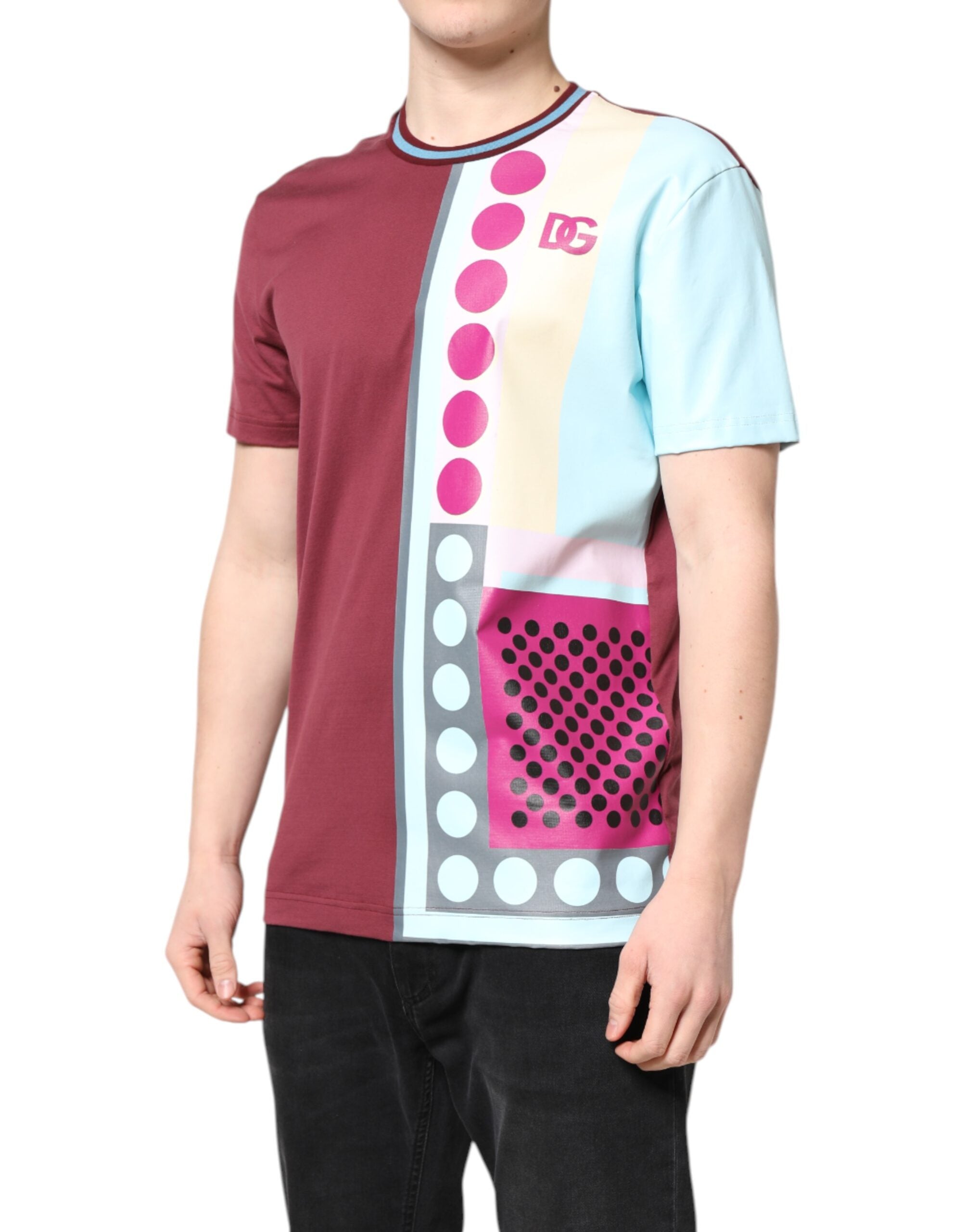 Multicolor Printed Logo Short Sleeve T-shirt