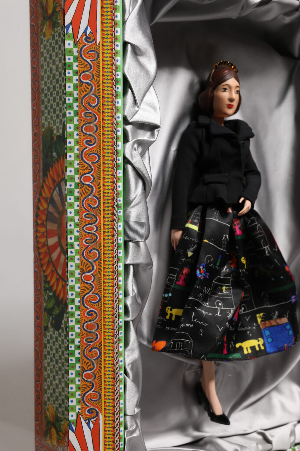 Black Dress Ceramic Porcelain Fashion Leather Sicily Dolls