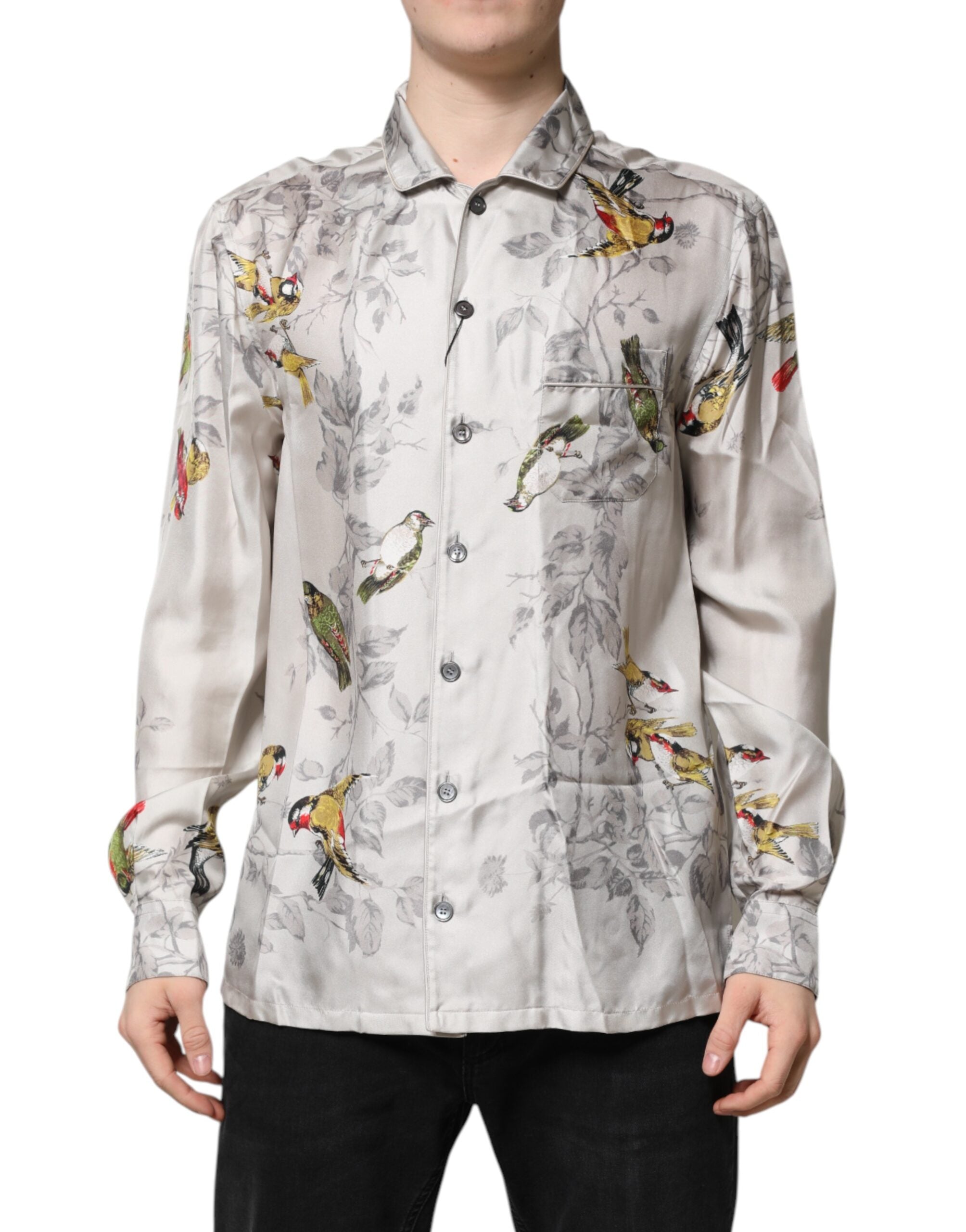 Multicolor Silk Printed Button Down Shirt