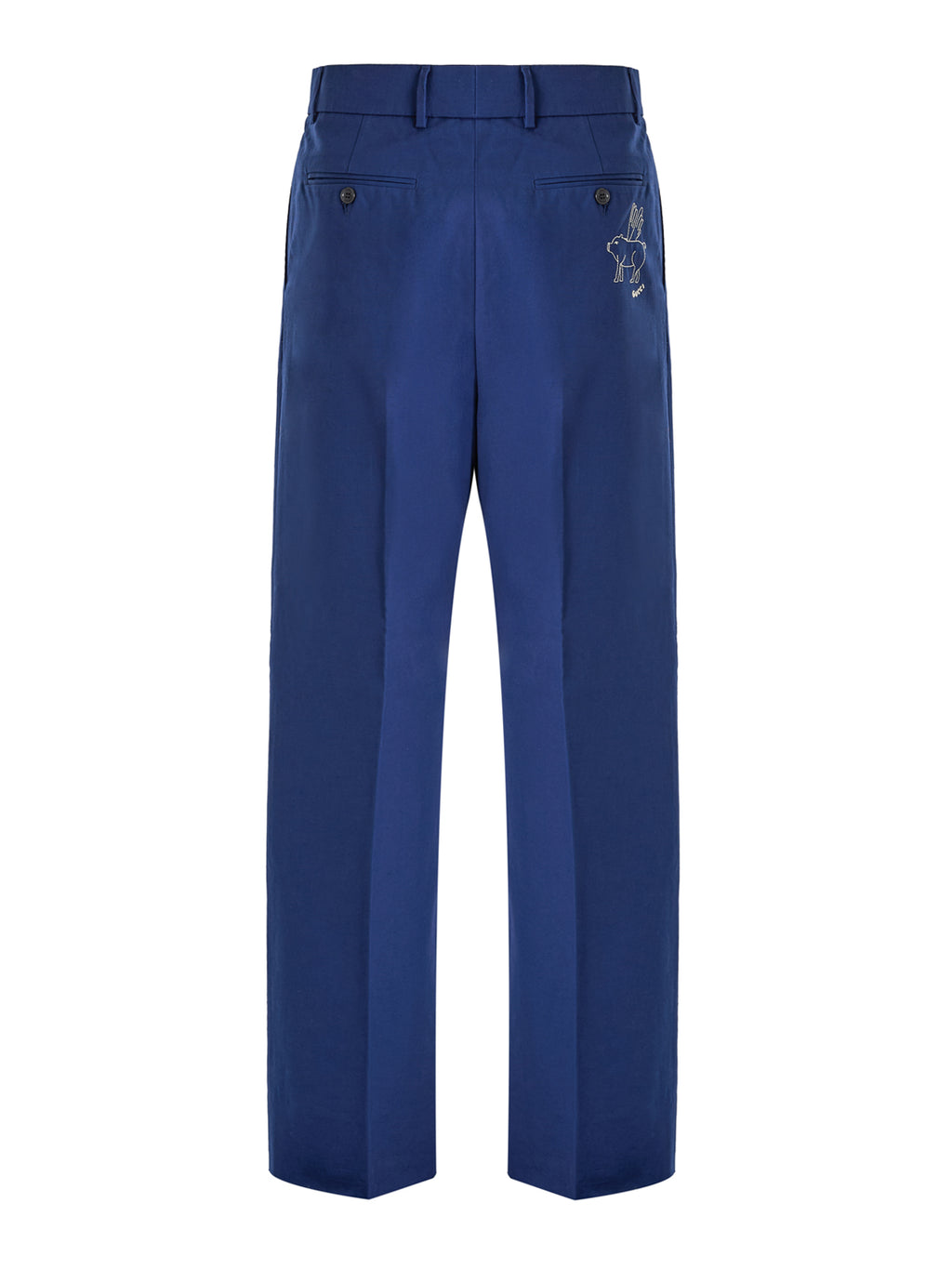 Blue Classic Cotton Pants