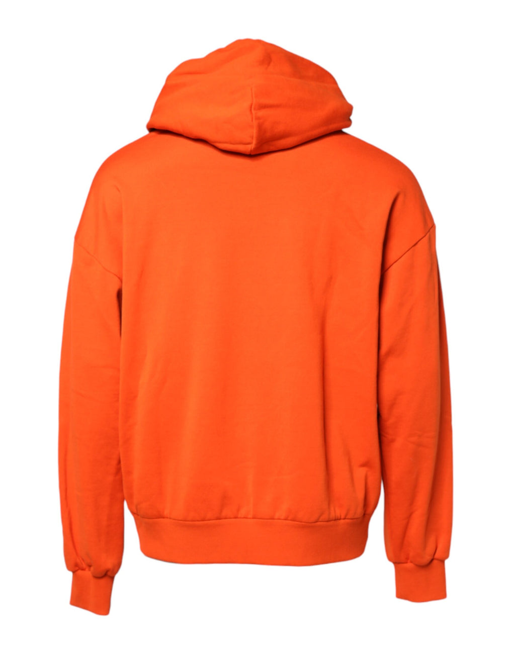 Orange Cotton Hooded Men Sweatshirt Sweater