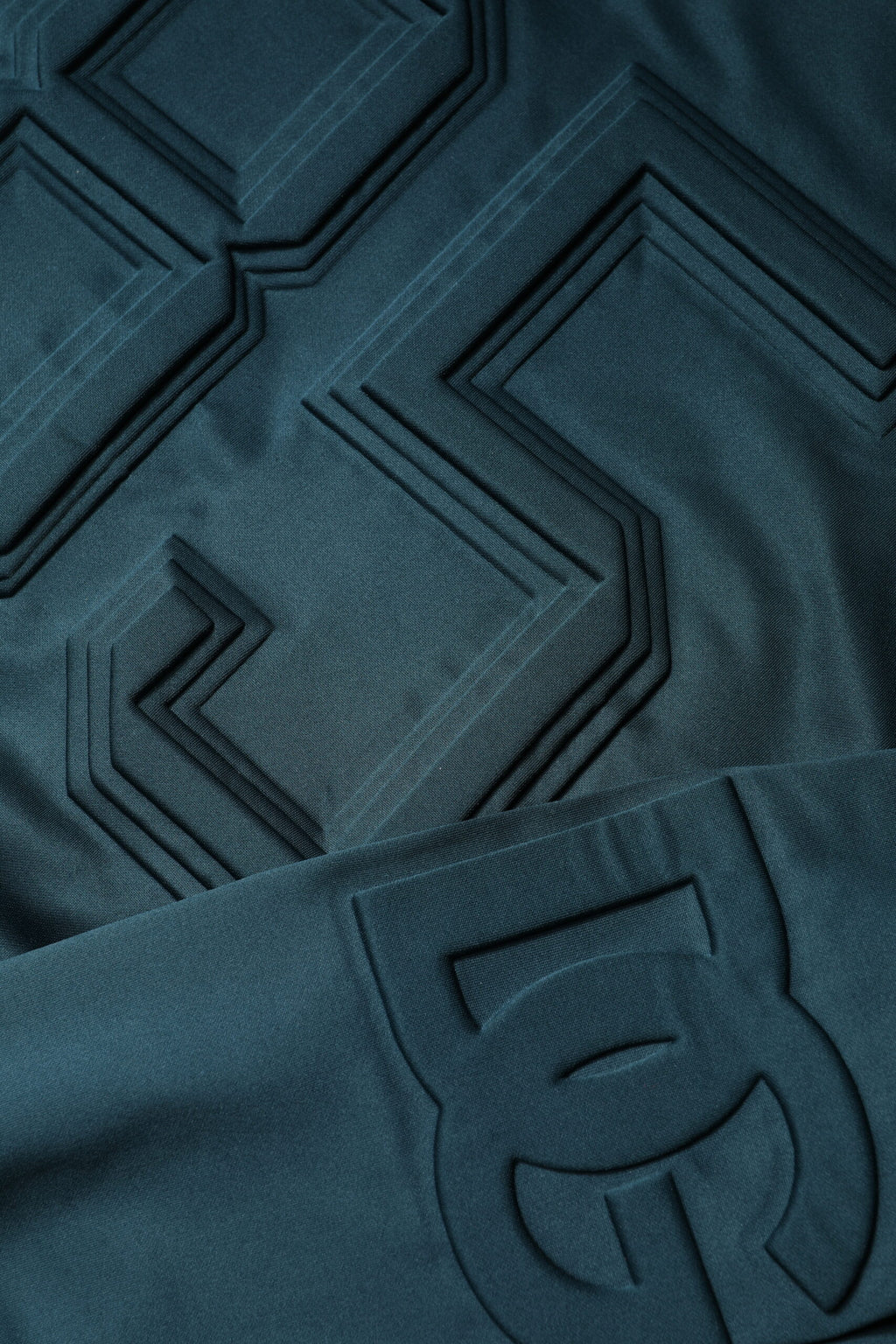 Dark Green Embossed Logo Pullover Sweater