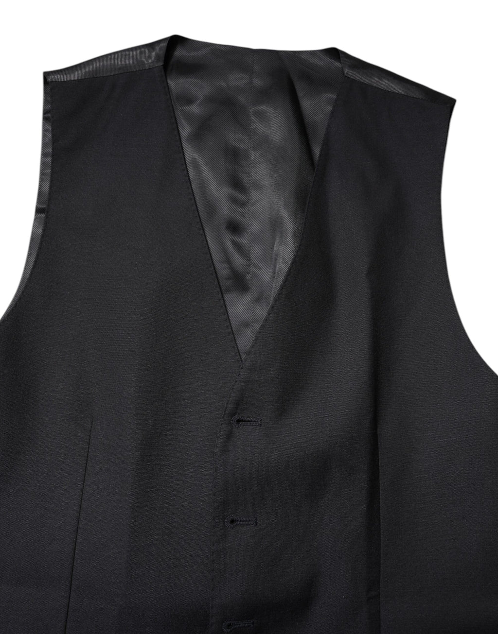 Black Wool Waistcoat Dress Formal Vest