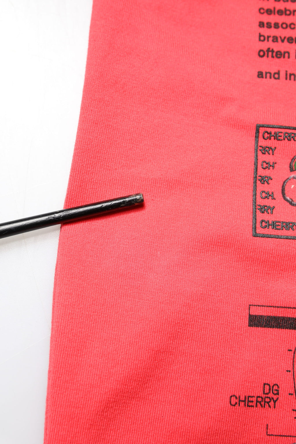 Red Cotton Lettering Print Crew Neck T-shirt