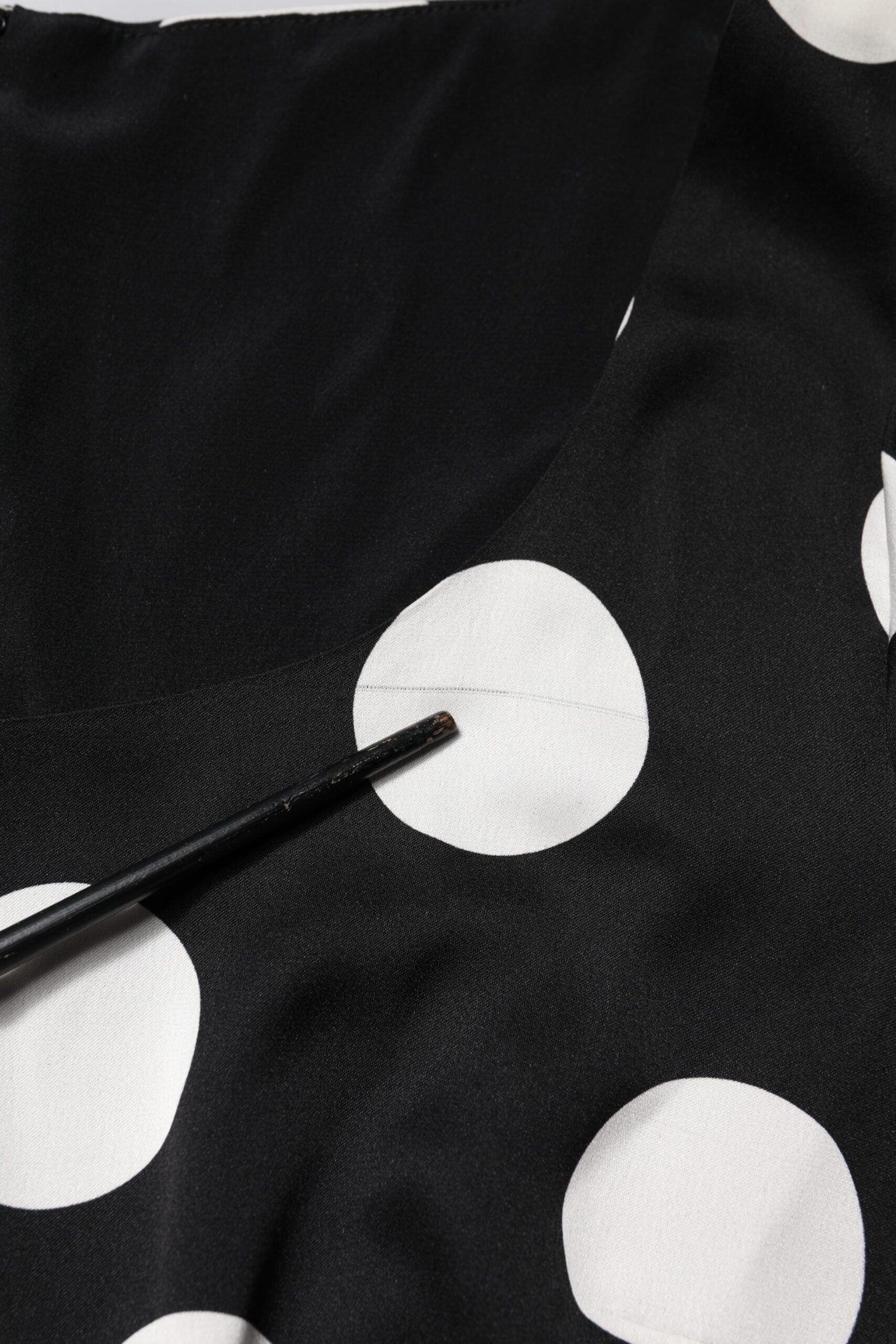 Black White Polka Dot Sheath Midi Dress