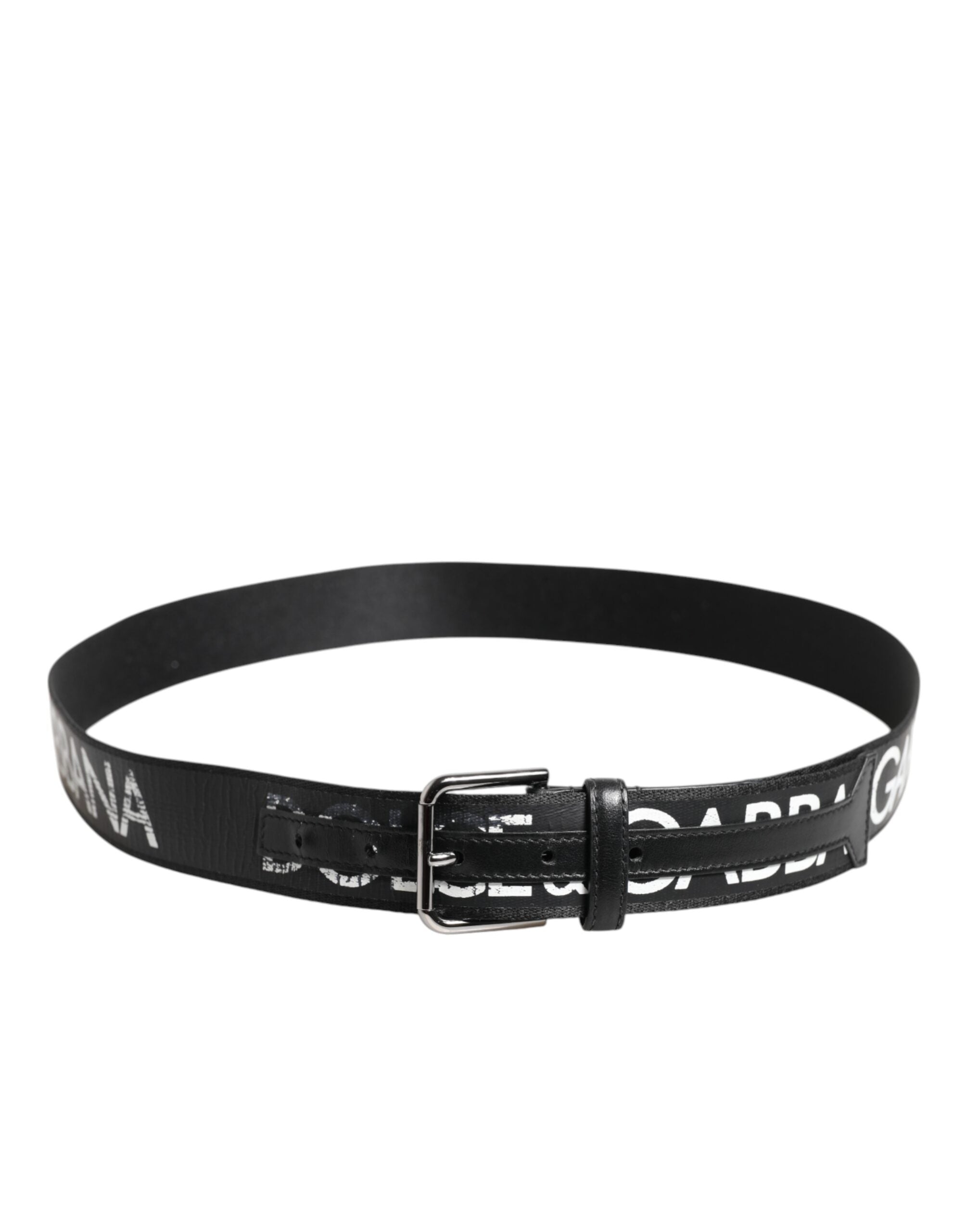 Black White DG Logo Brass Metal Buckle Belt