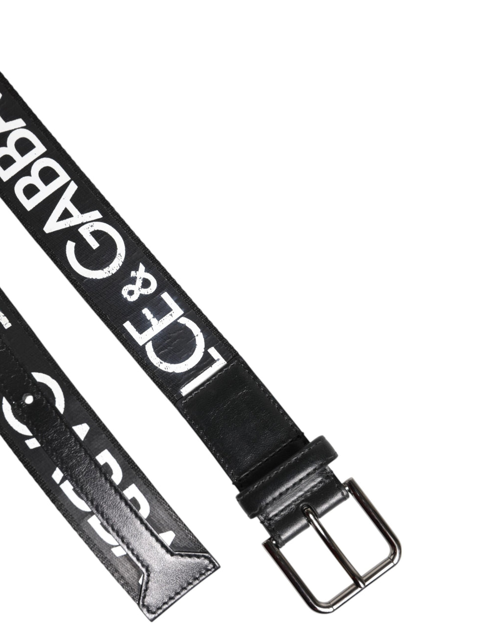 Black White DG Logo Brass Metal Buckle Belt
