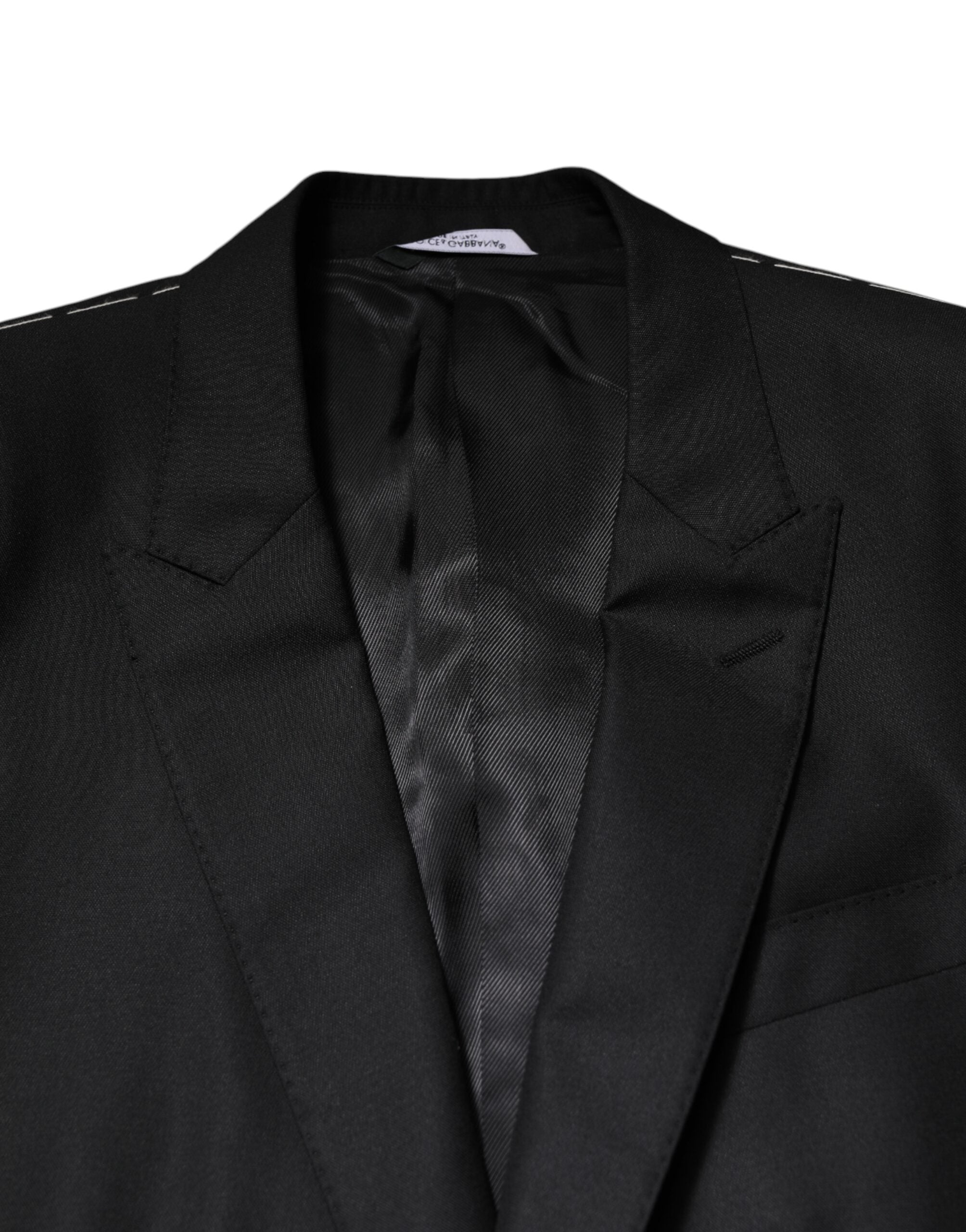Black Single Breasted Suit 2 Piece Jacket