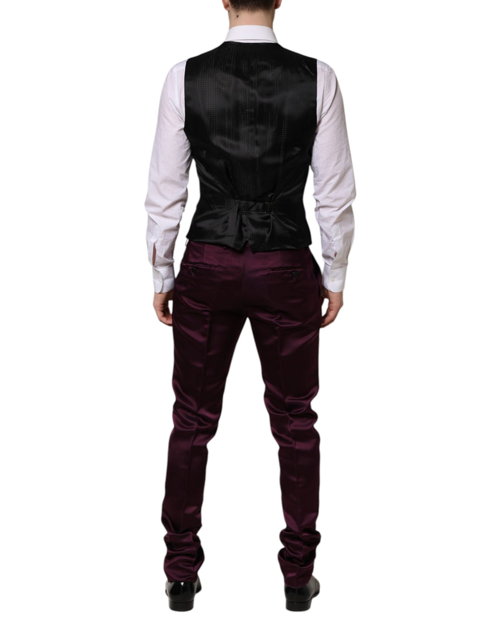 Dark Purple Silk 3Piece Single Breasted Suit
