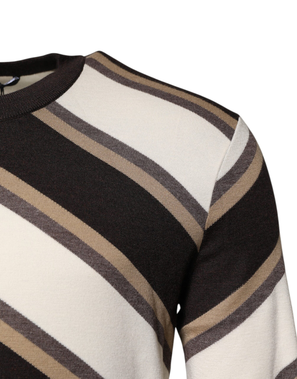 Multicolor Stripes Crew Neck Pullover Sweater