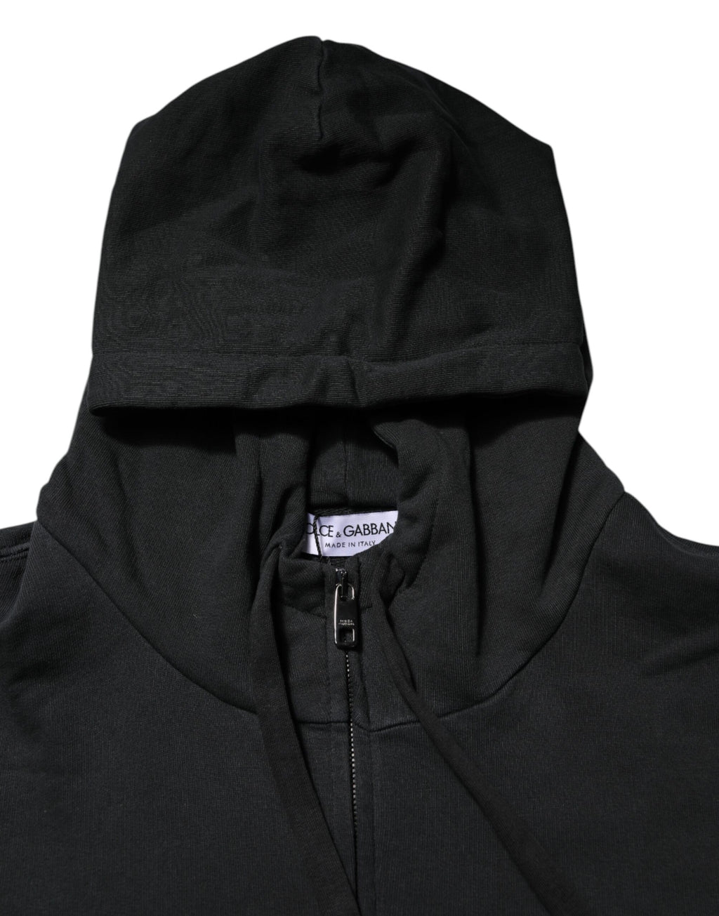 Black Logo Full Zip Hooded Men Sweatshirt Sweater